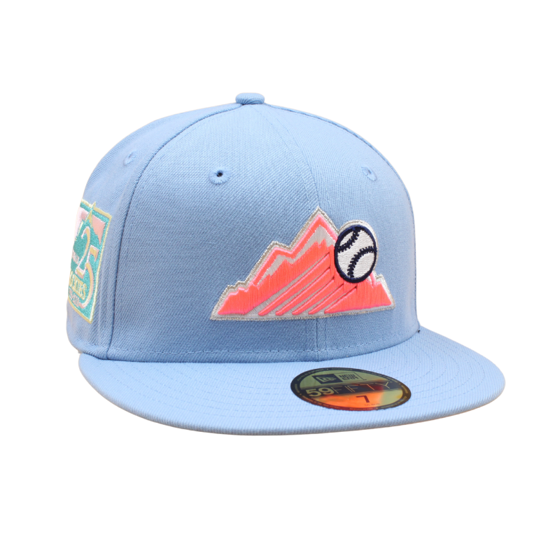 Colorado Rockies Cooperstown 59Fifty Fitted 25th Anniversary - Birdseye Blue/Pink