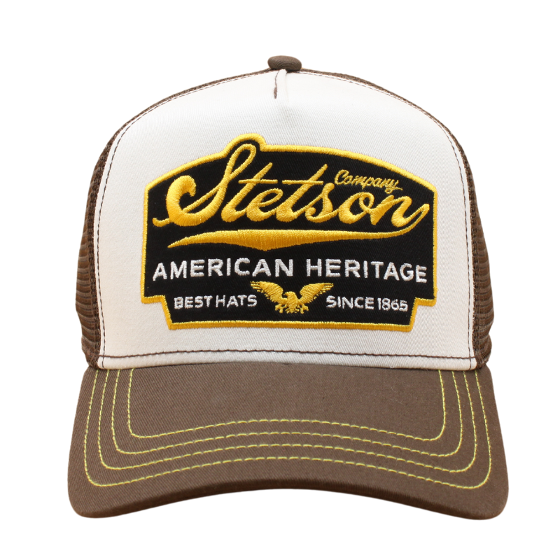 American Heritage Trucker Cap - White/Brown