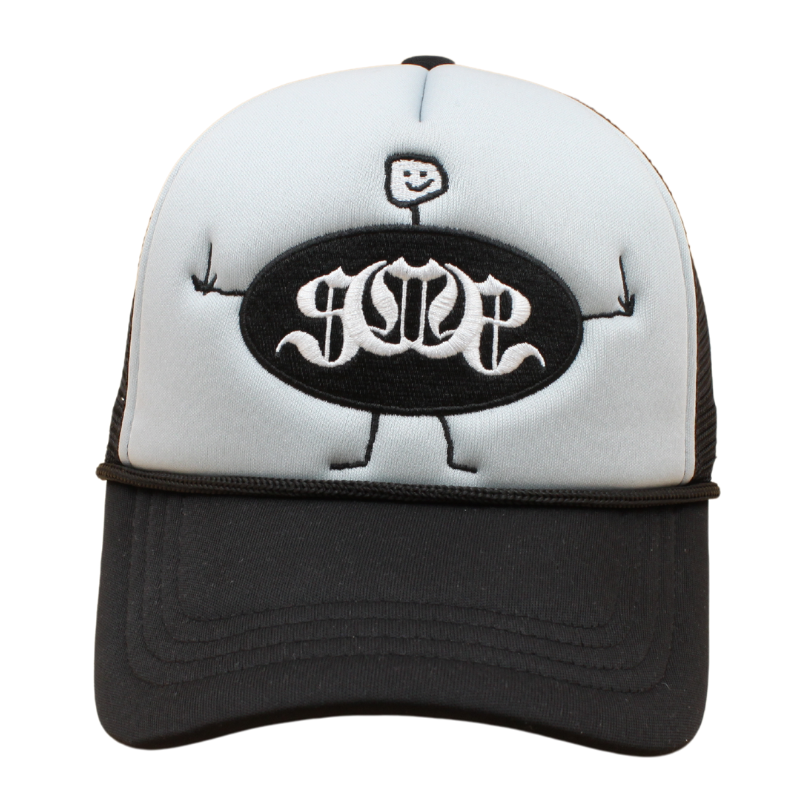 Black/Grey Sabochini - Stickman Logo Trucker Cap