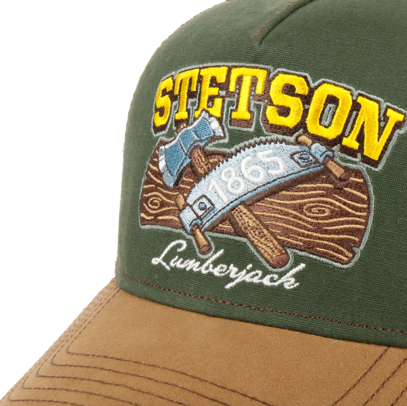 Stetson - Lumberjack Trucker Cap - Dark Green/Brown Online Hot Salg