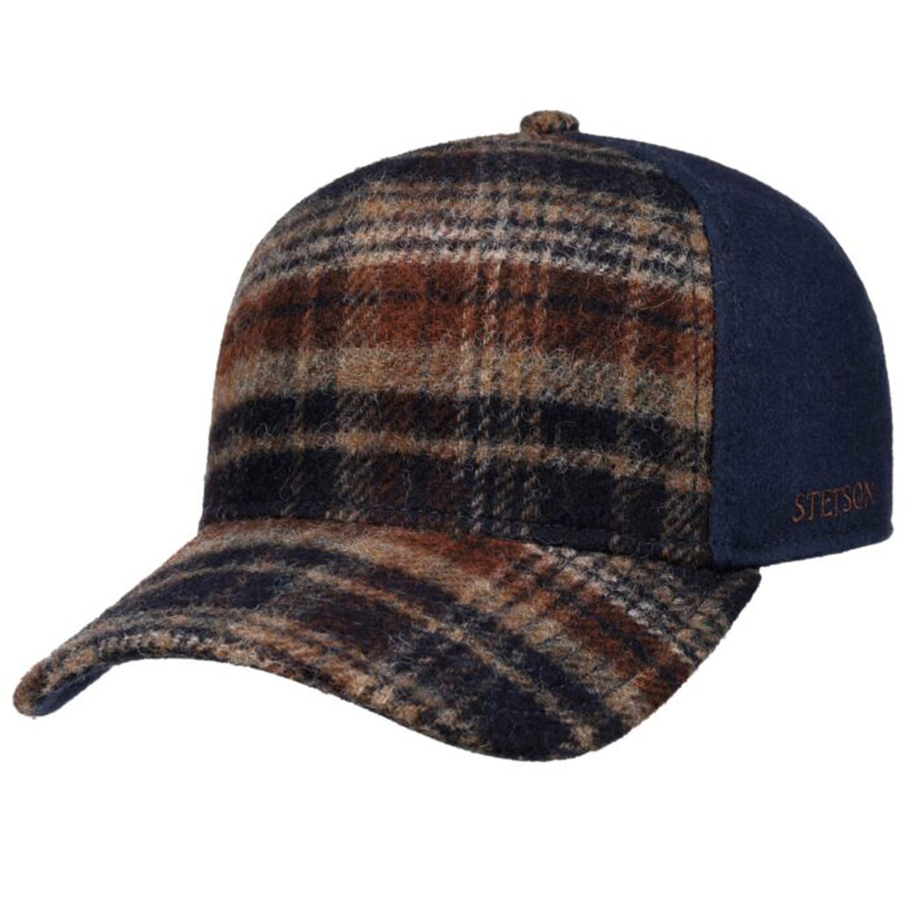 Stetson - Wool Check - Trucker Cap - Glen Check/Brown/Navy Udsalg