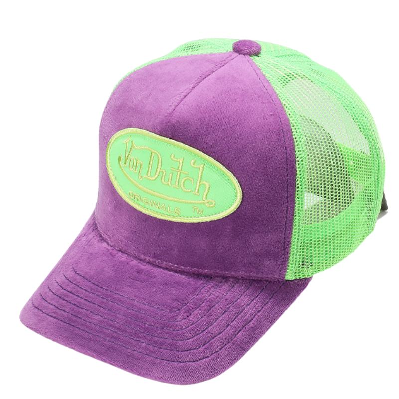 Von Dutch KENT Trucker Cap Suede - Purple/Green