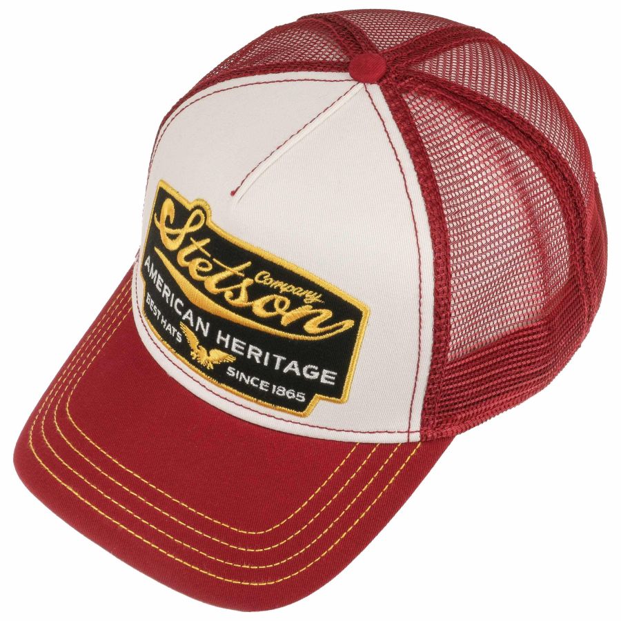 American Heritage Trucker Cap - White/Maroon
