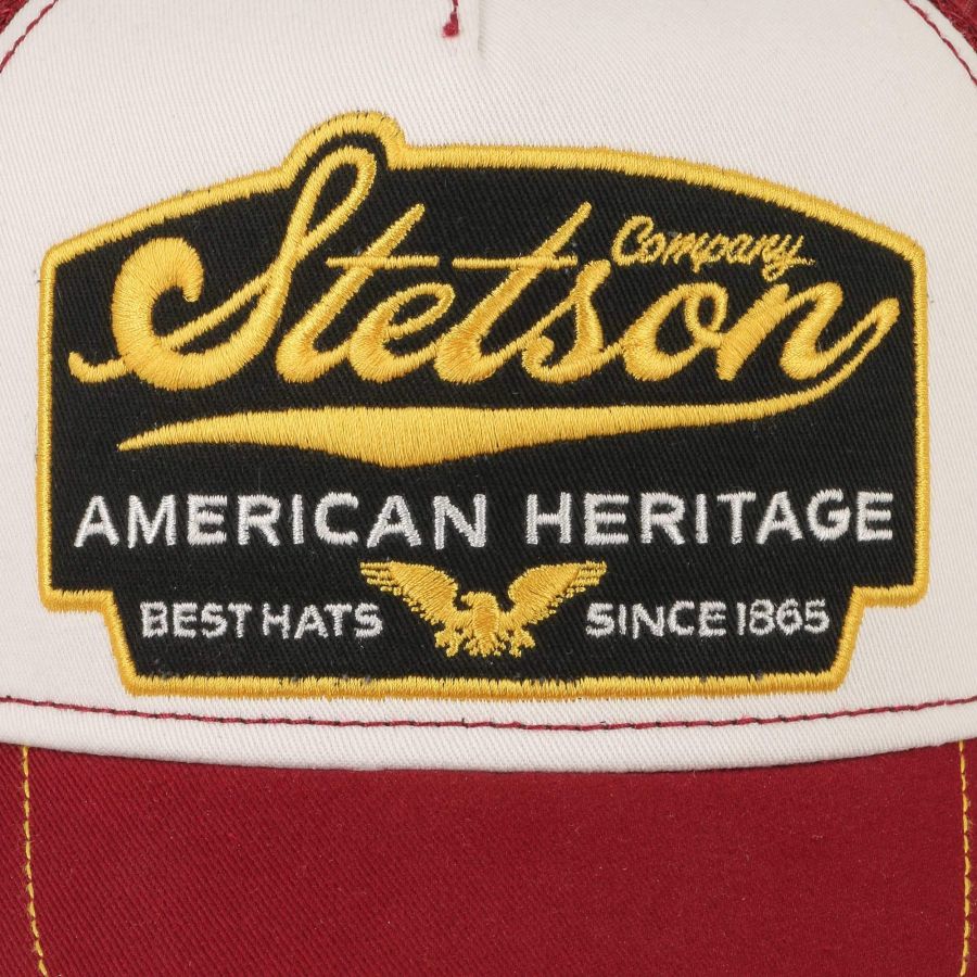 American Heritage Trucker Cap - White/Maroon