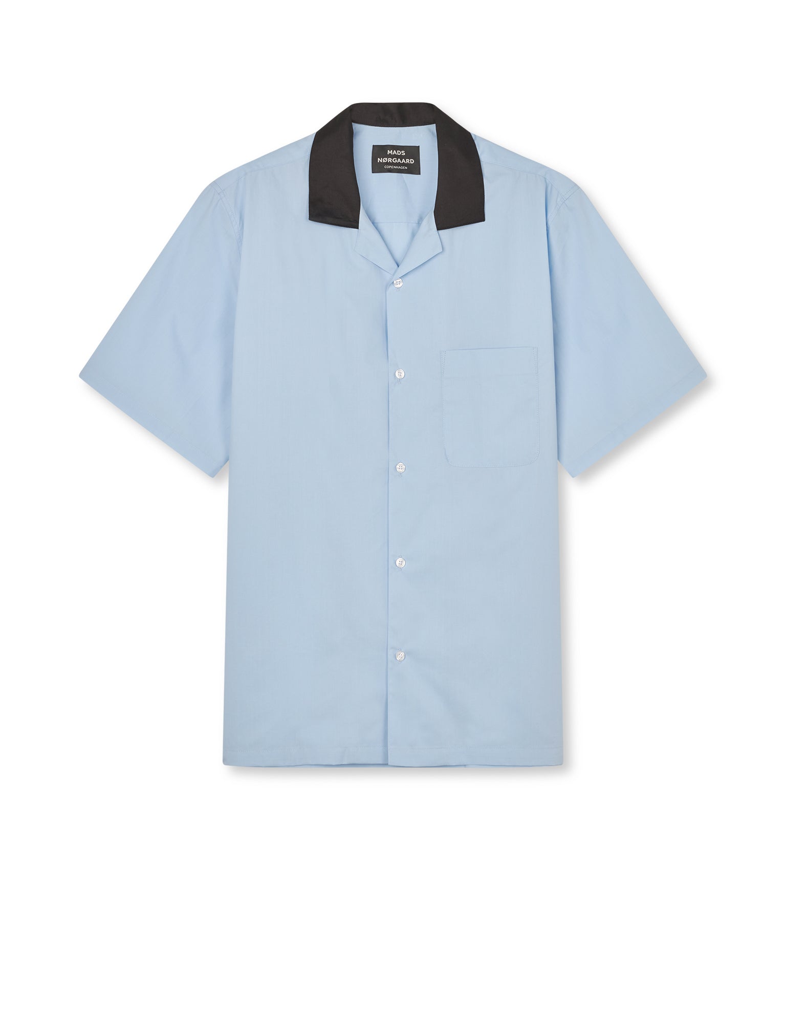Prime Cotton Poplin Kenji Shirt SS, Cashmere Blue Mode