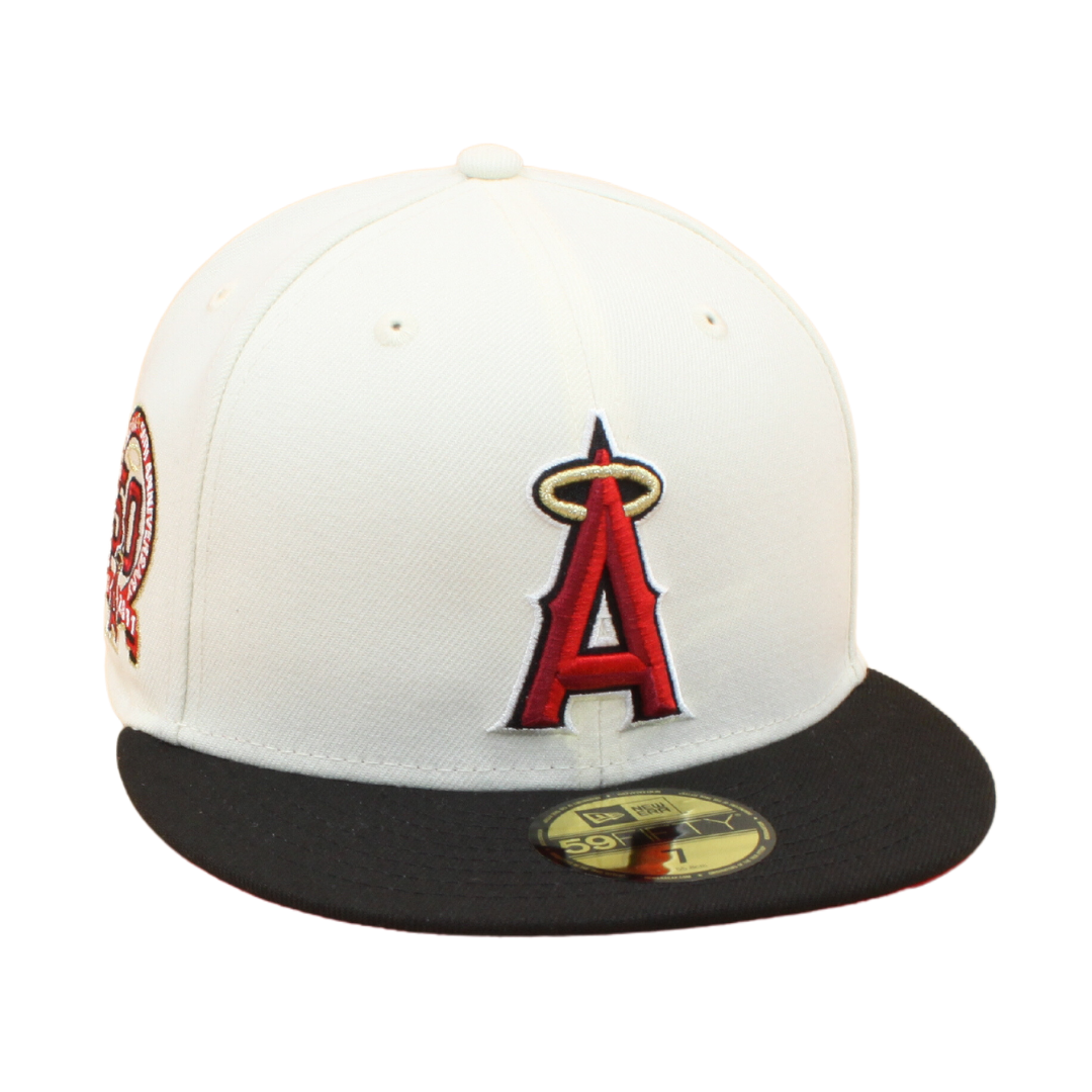 Anaheim Angels Cooperstown 59Fifty Fitted 50th Anniversary - Chrome White/Black Red Undervisor Online Hot Salg