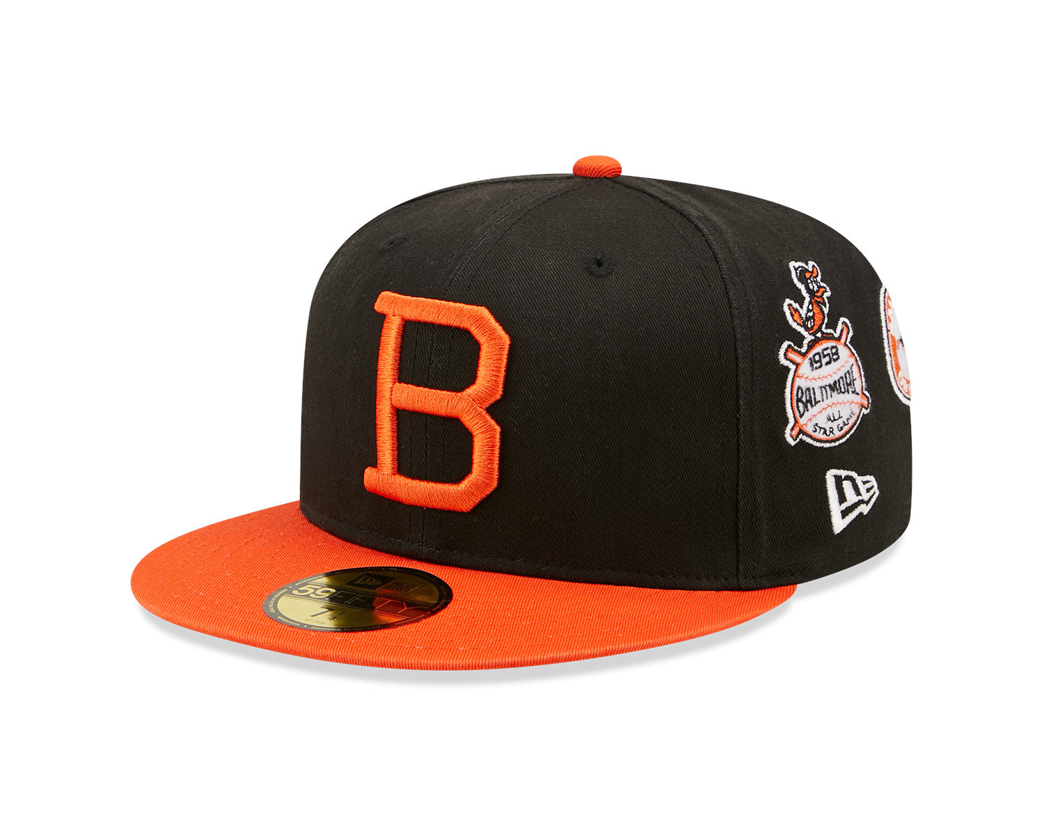 Baltimore Orioles Cooperstown Patch 59FIFTY Cap - Sort/Orange