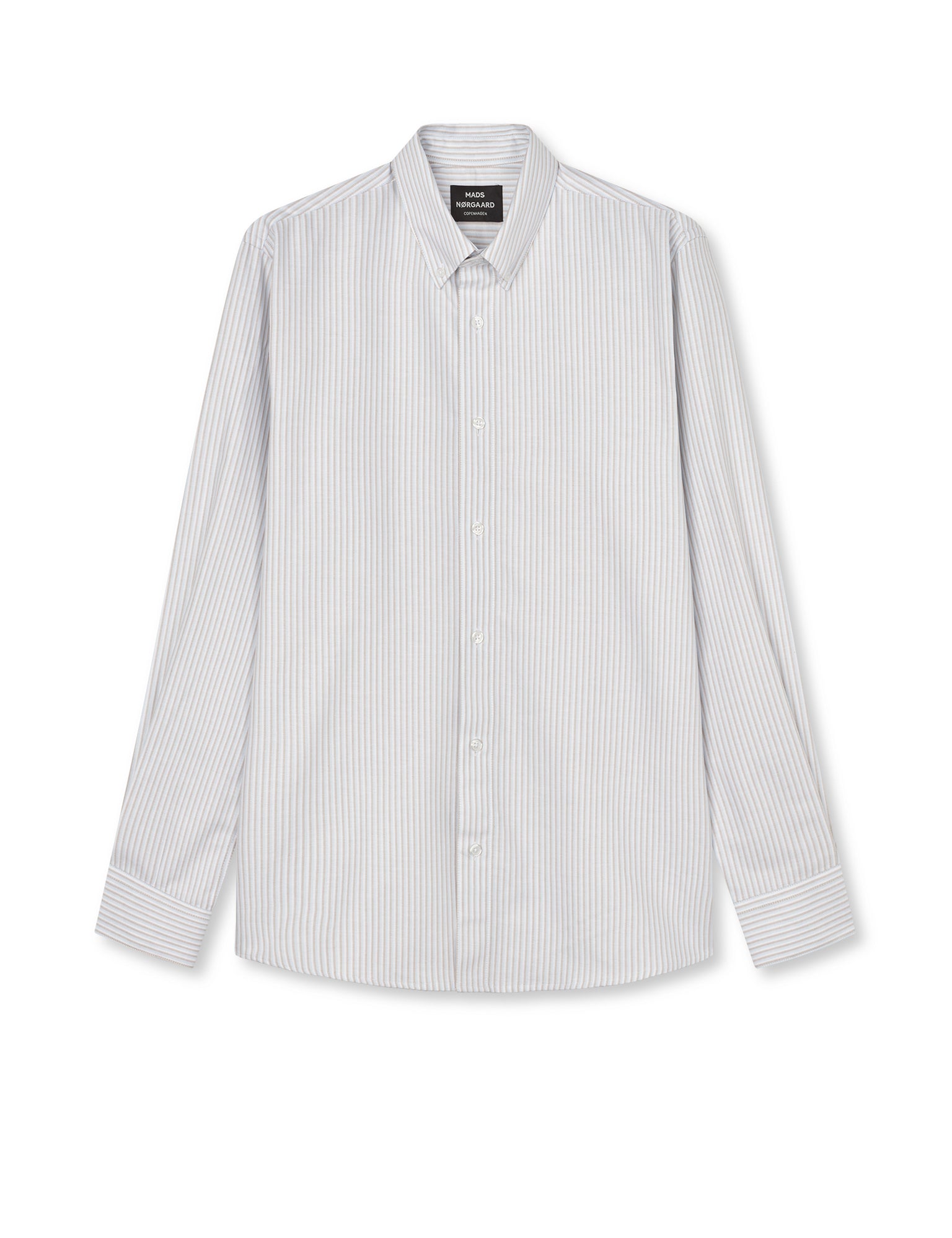 Cotton Oxford Sune Stripe Shirt BD, White/Cashmere Blue/Trench Coa Online Hot Salg