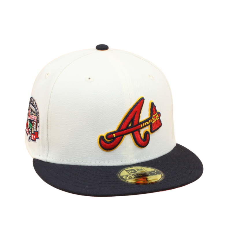 Atlanta Braves Cooperstown 59Fifty Fitted Inaugural Season 2017 - Chrome White/Black Red Undervisor
