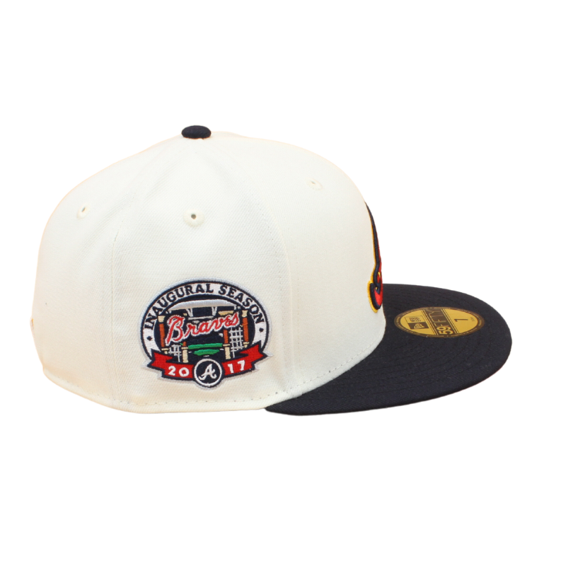 Atlanta Braves Cooperstown 59Fifty Fitted Inaugural Season 2017 - Chrome White/Black Red Undervisor