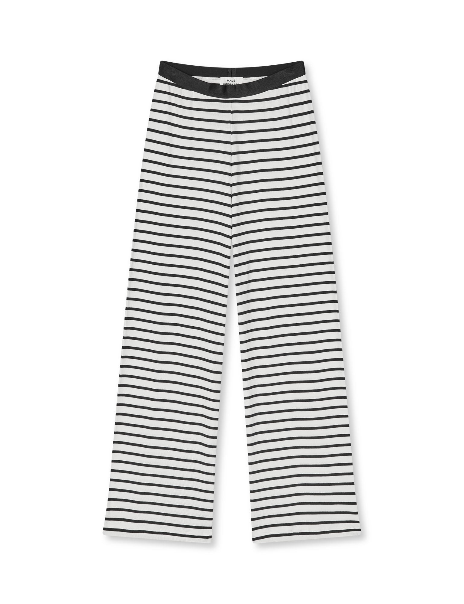 2x2 Cotton Stripe Velon Pants, Vanilla Ice/Black