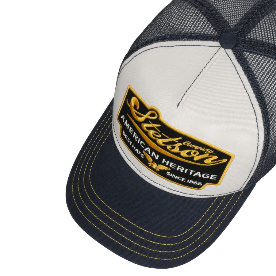 American Heritage Trucker Cap - White/Navy