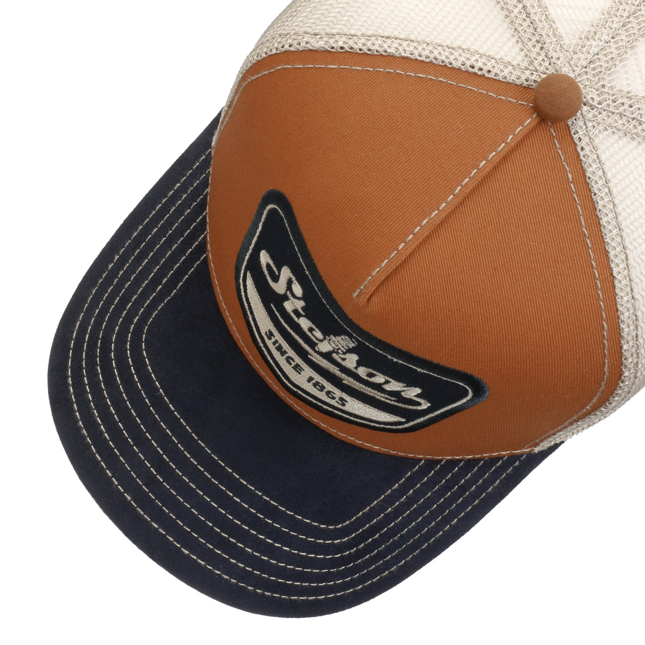 Stetson - Spark Plug Trucker Cap - Navy/Rust Orange
