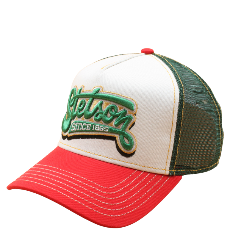 Stetson - Trucker Cap Lettering - White/Red/Green Levere