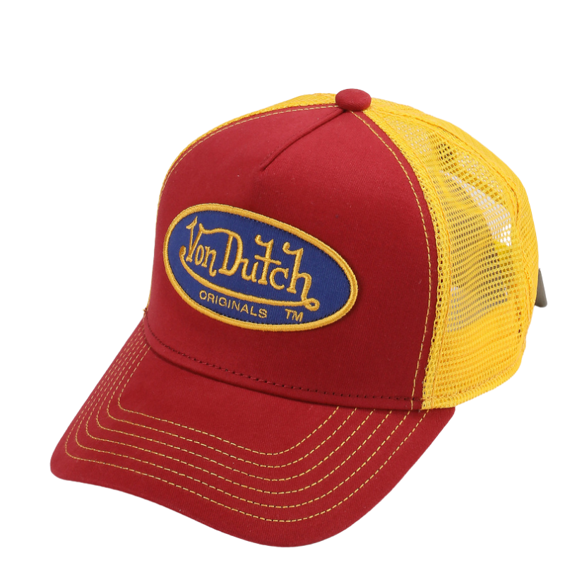 Von Dutch Boston Trucker Cap - Red/Yellow