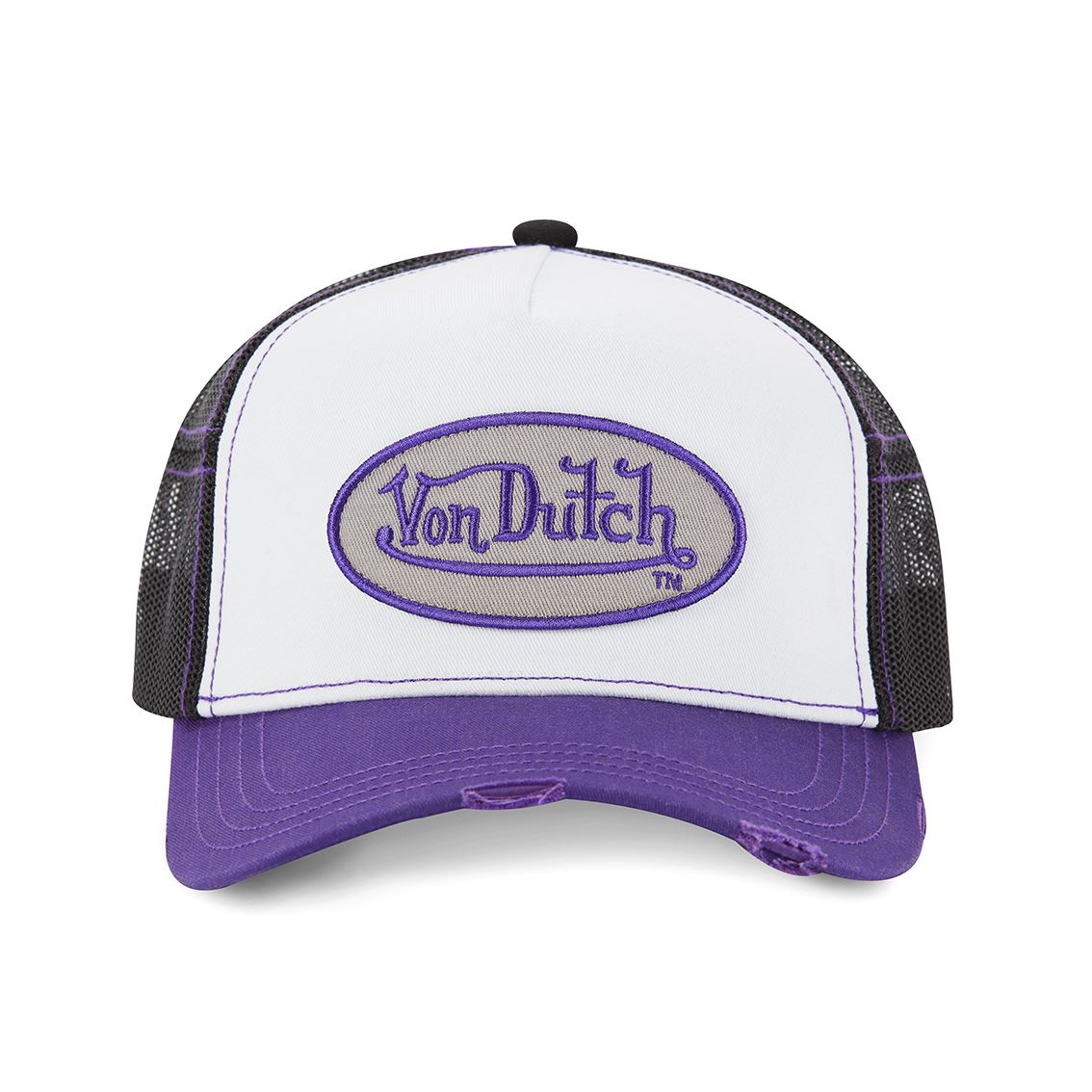 Von Dutch - Oval Patch Black/White/Purple Trucker Cap