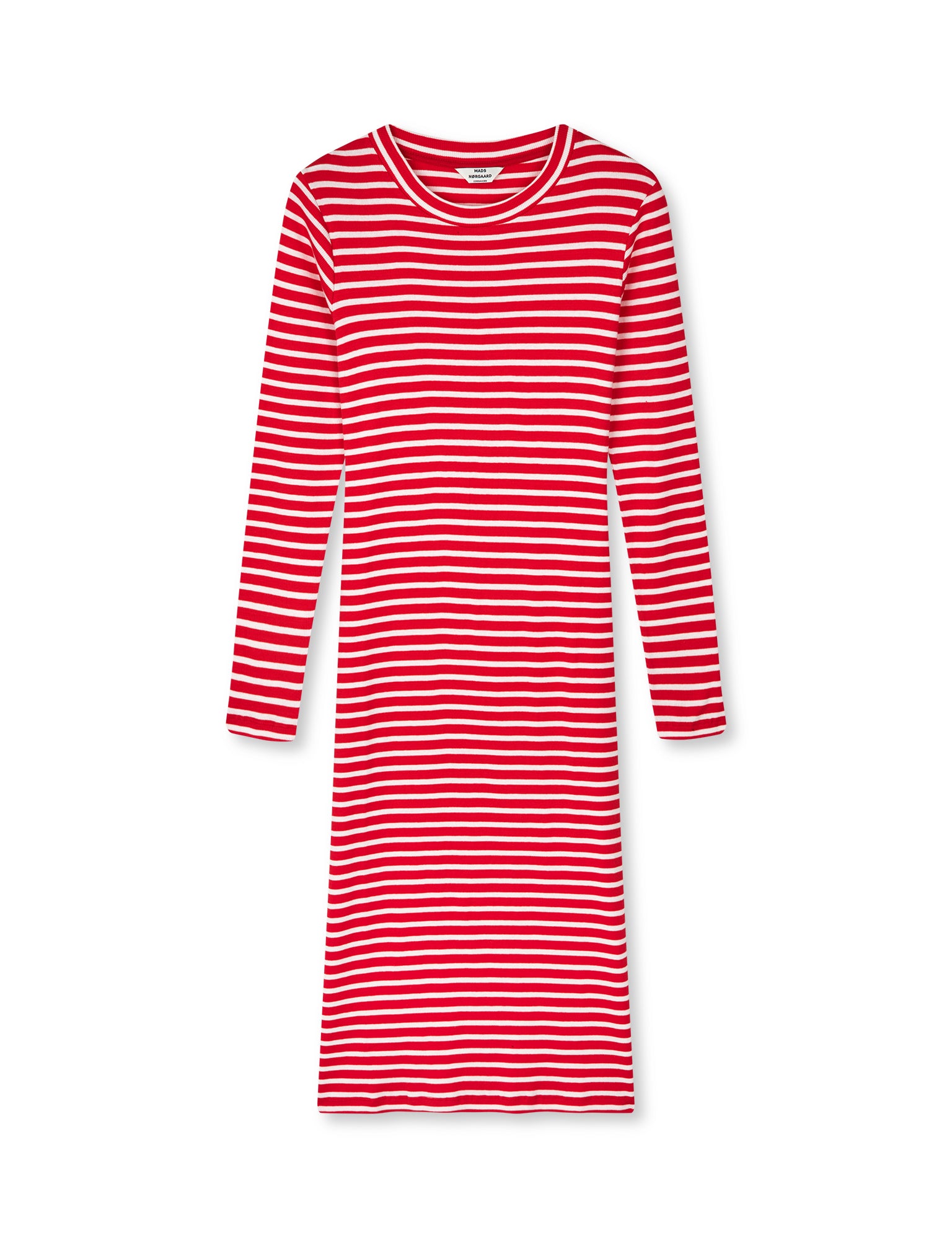 2x2 Cotton Stripe Duba Dress, High Risk Red/White Alyssum