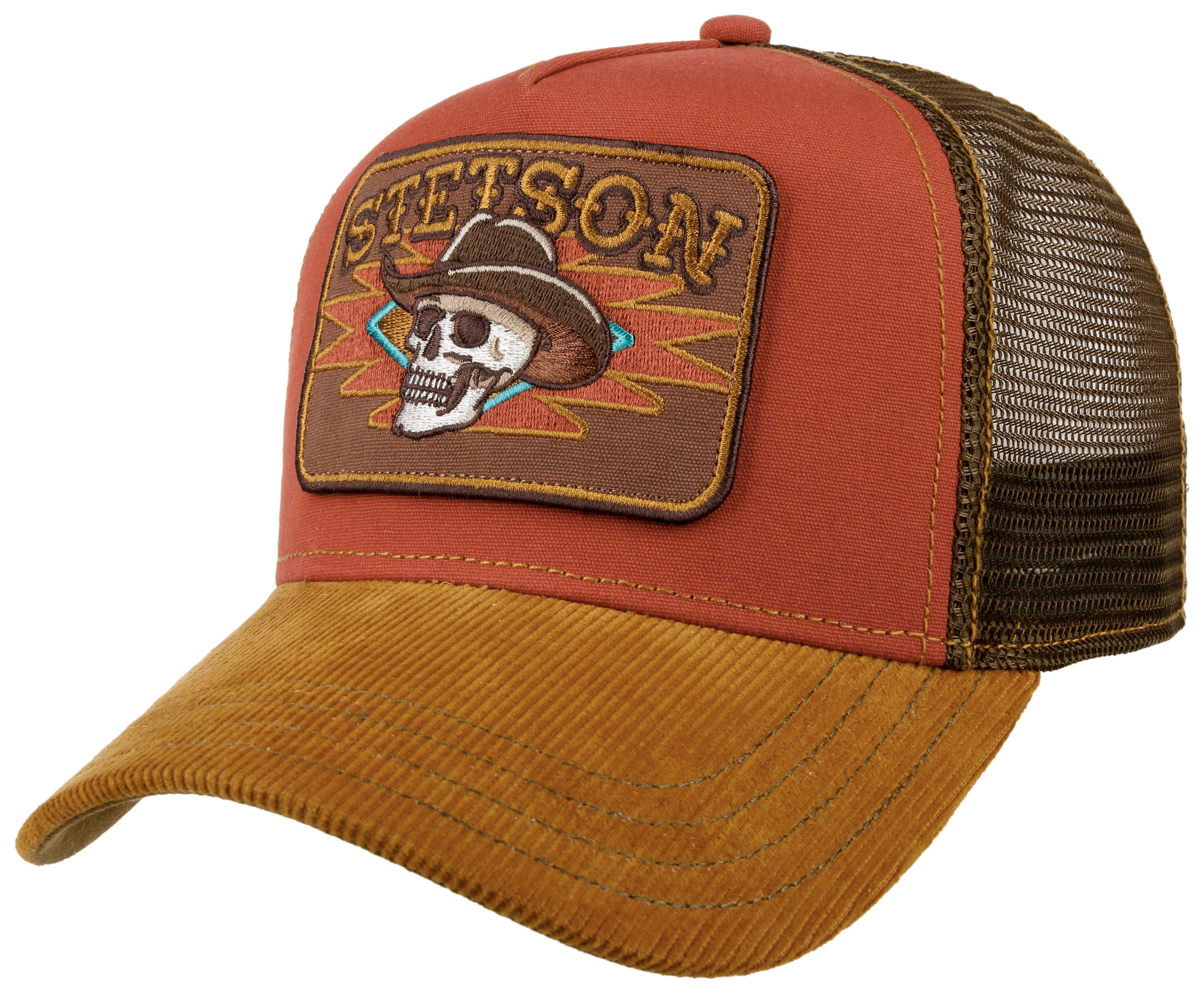 Stetson - Skull - Trucker Cap - Maroon/Brown Cord