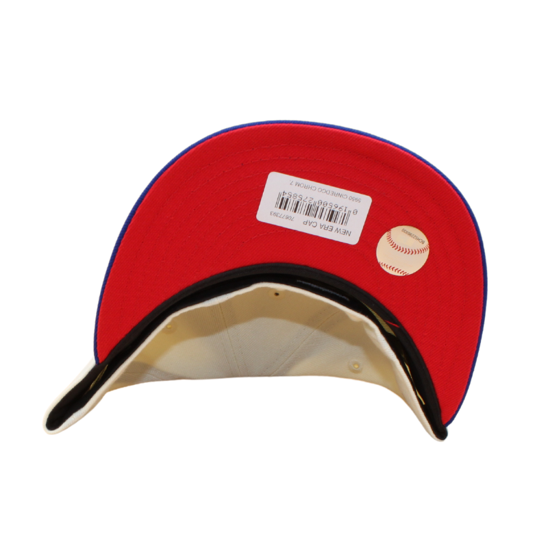 Cincinatti Reds Cooperstown 59Fifty Fitted 150 Years Anniversary - Chrome/Royal Blue