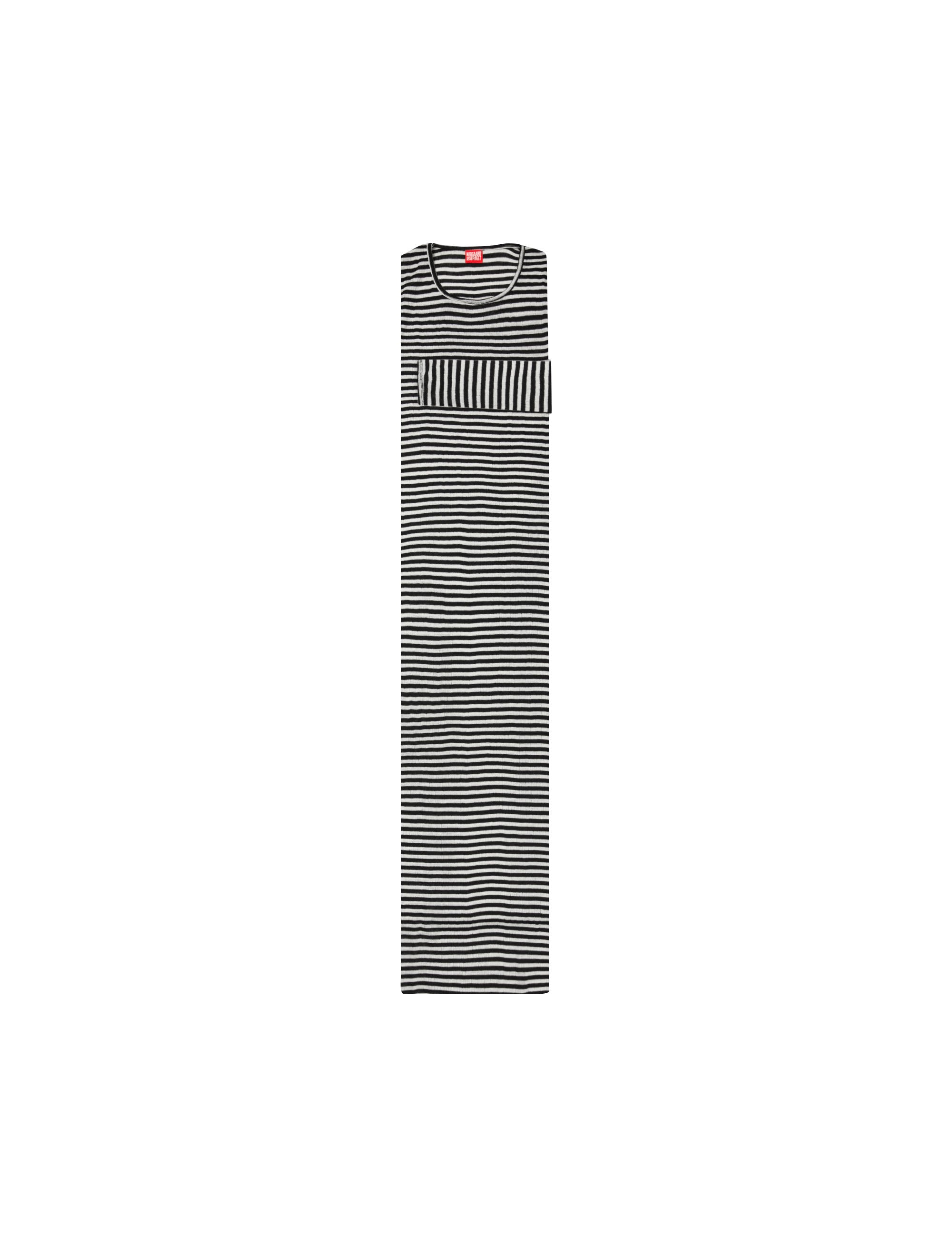 NPS Long John Dress Wool, Black/Ecru Stripe på udsalg