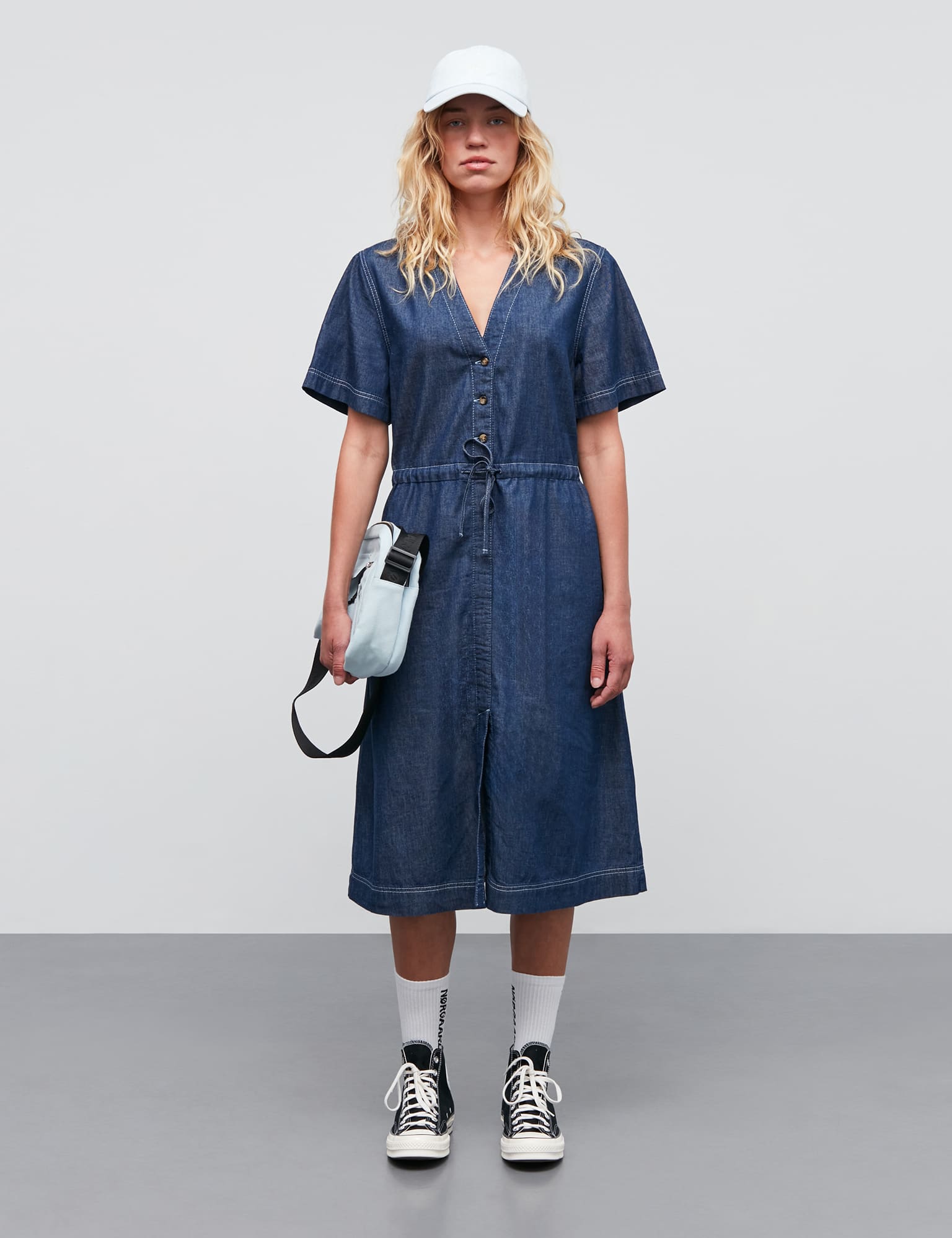 Air Denim Sanne Dress, Dark Blue Denim på udsalg
