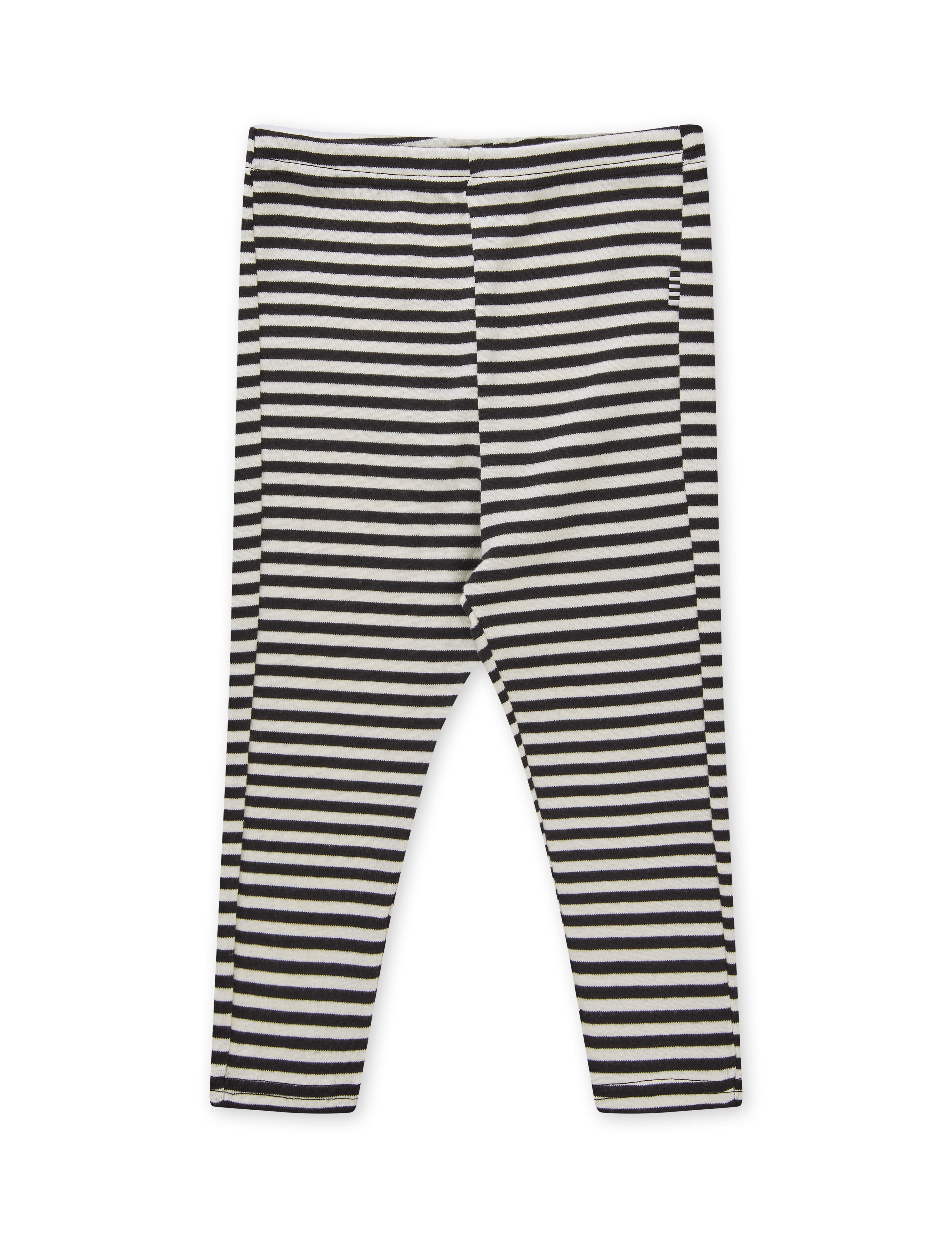 Soft Duo Striped Pumini Leggins, Black/Vanilla Ice Udsalg