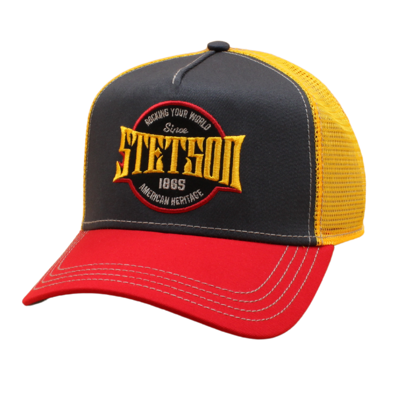 Stetson - Rocking Your World Trucker Cap - Grey/Yellow/Red