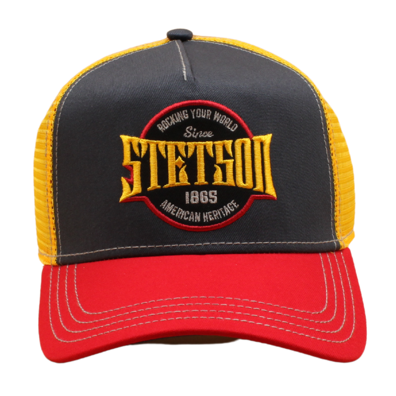 Stetson - Rocking Your World Trucker Cap - Grey/Yellow/Red