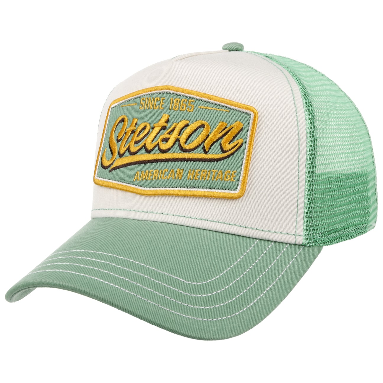 Stetson - Heritage Vintage Trucker Cap - Mint/Off White