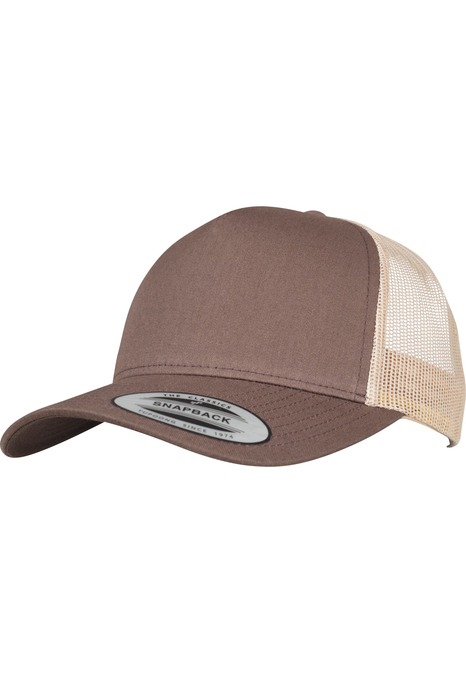 5-Panel Retro Trucker 2-Tone Cap - Brown/Khaki