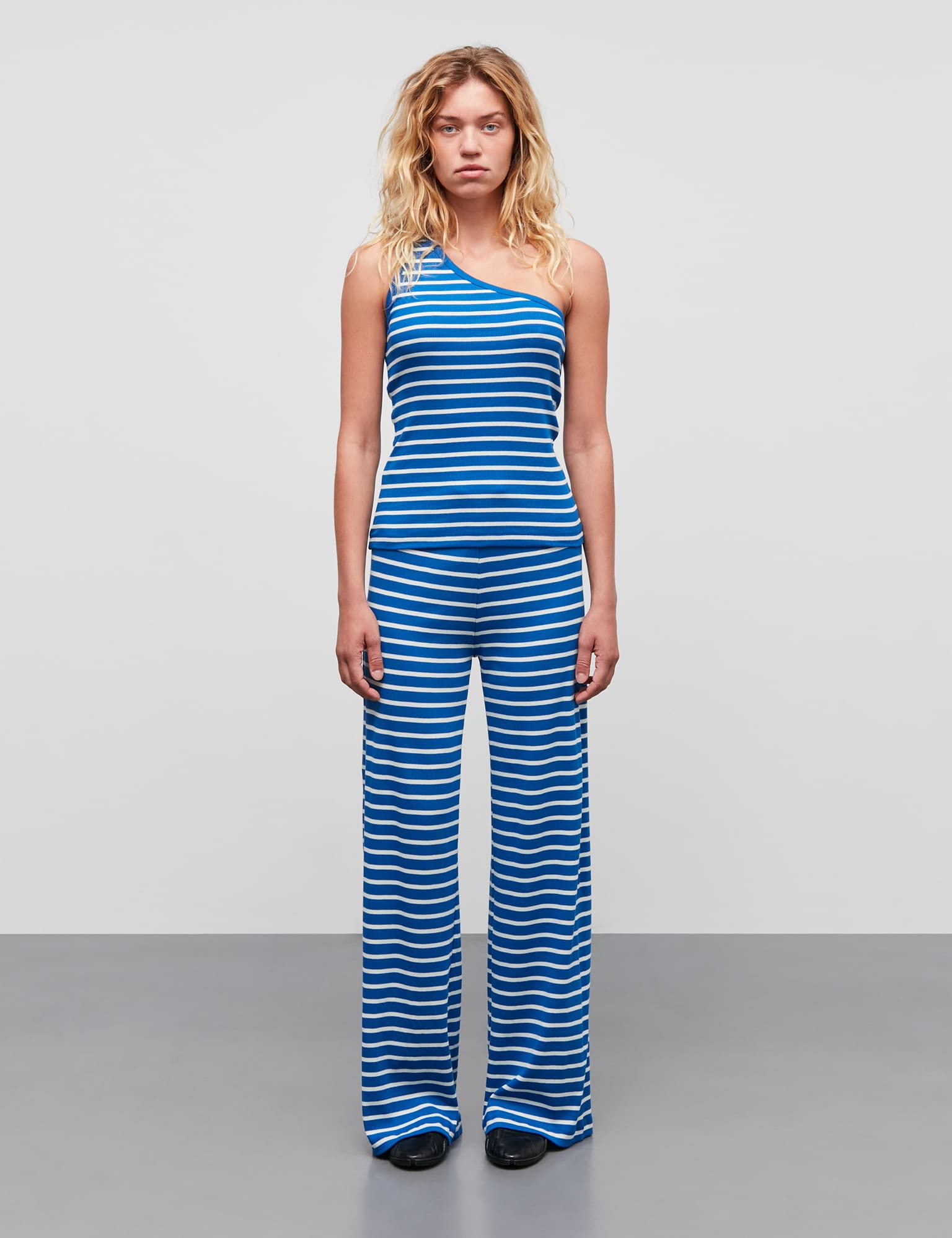 2x2 Cotton Stripe Velon Pants, Surf The Web/Vanilla Ice