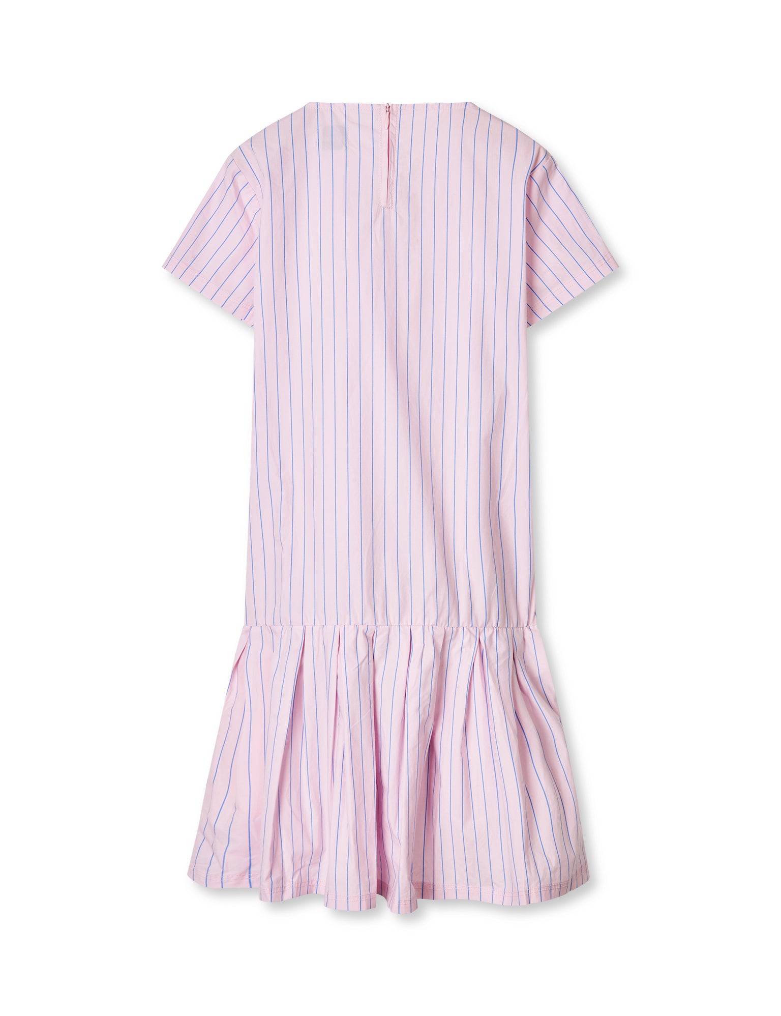 Crisp Poplin Drastina Dress, Pinstripe/Parfait Pink Online salg