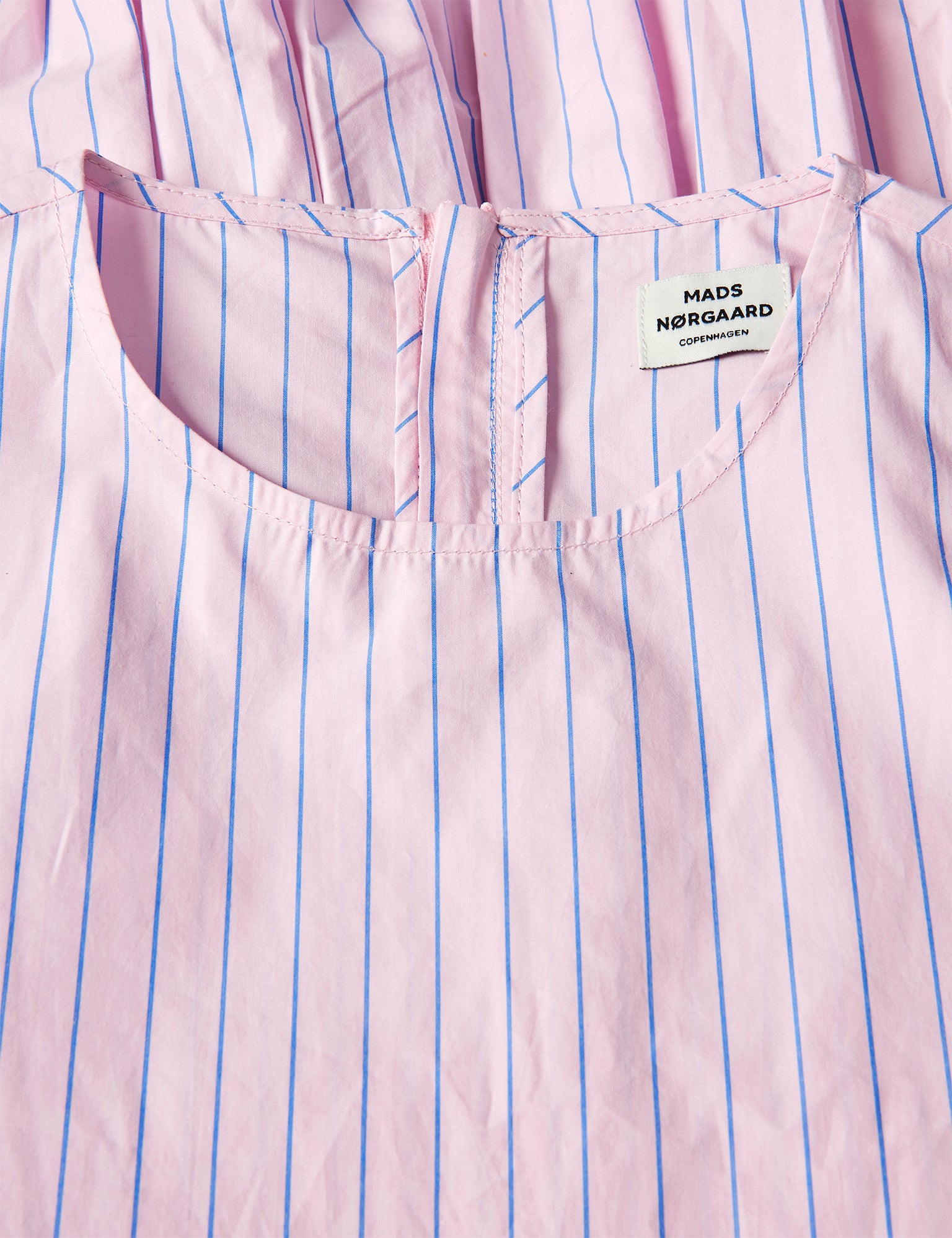 Crisp Poplin Drastina Dress, Pinstripe/Parfait Pink Online salg
