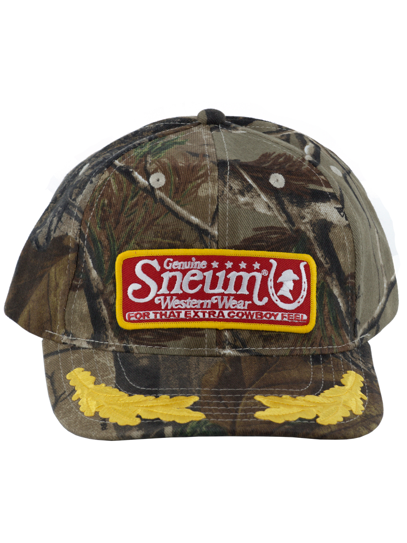 SNEUM RRR Logo Trucker Cap W. Gold Leaves In REALTREE® AP Camo