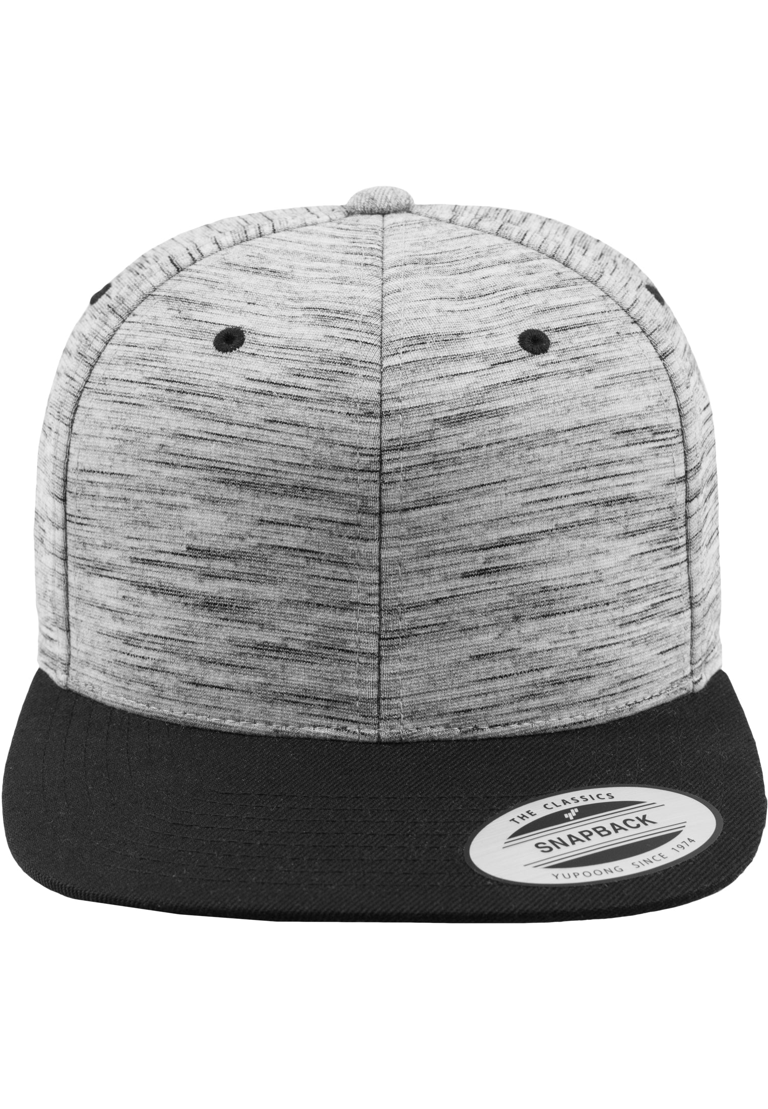 Stripes Melange Crown Snapback - Black7Grey