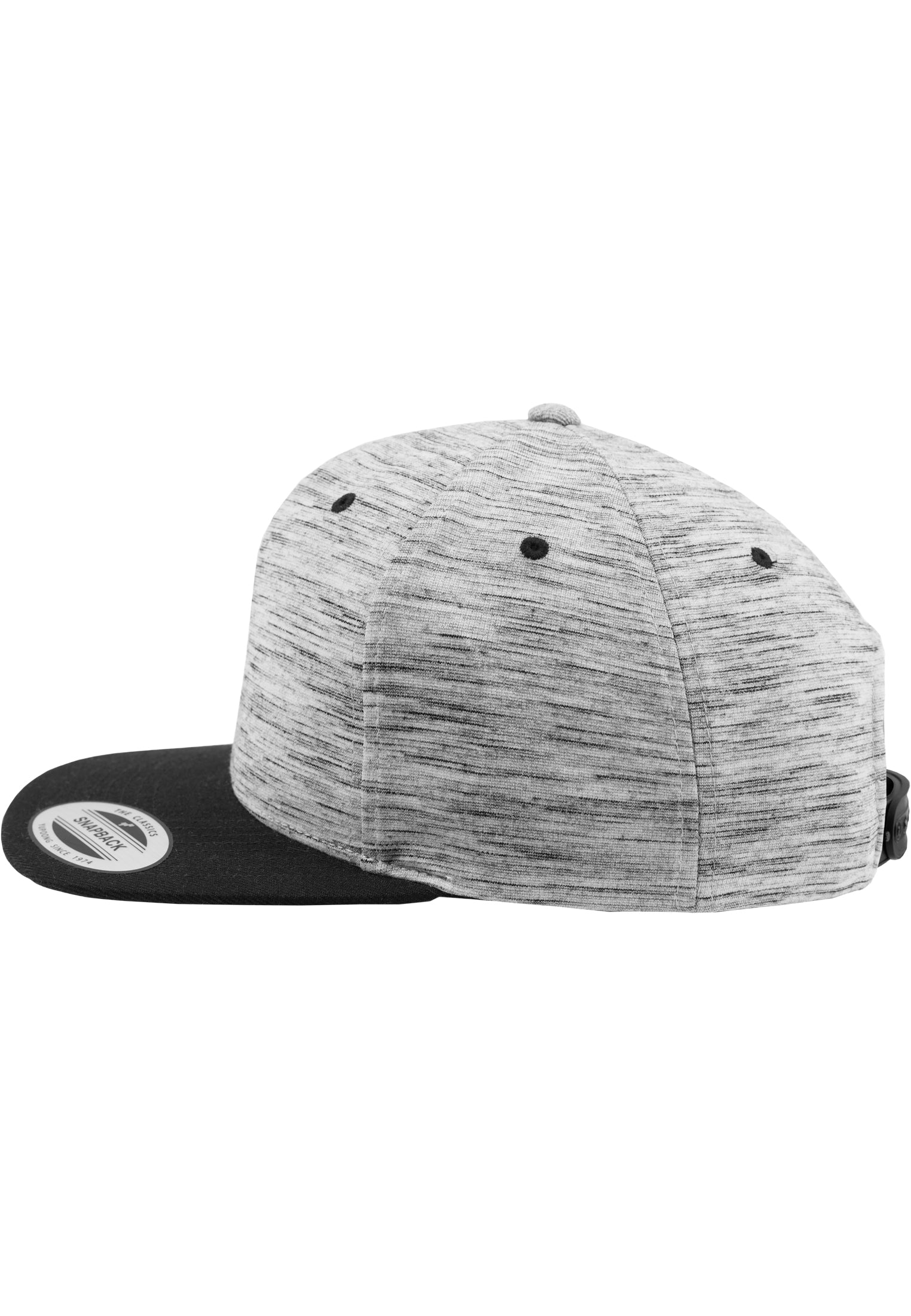 Stripes Melange Crown Snapback - Black7Grey