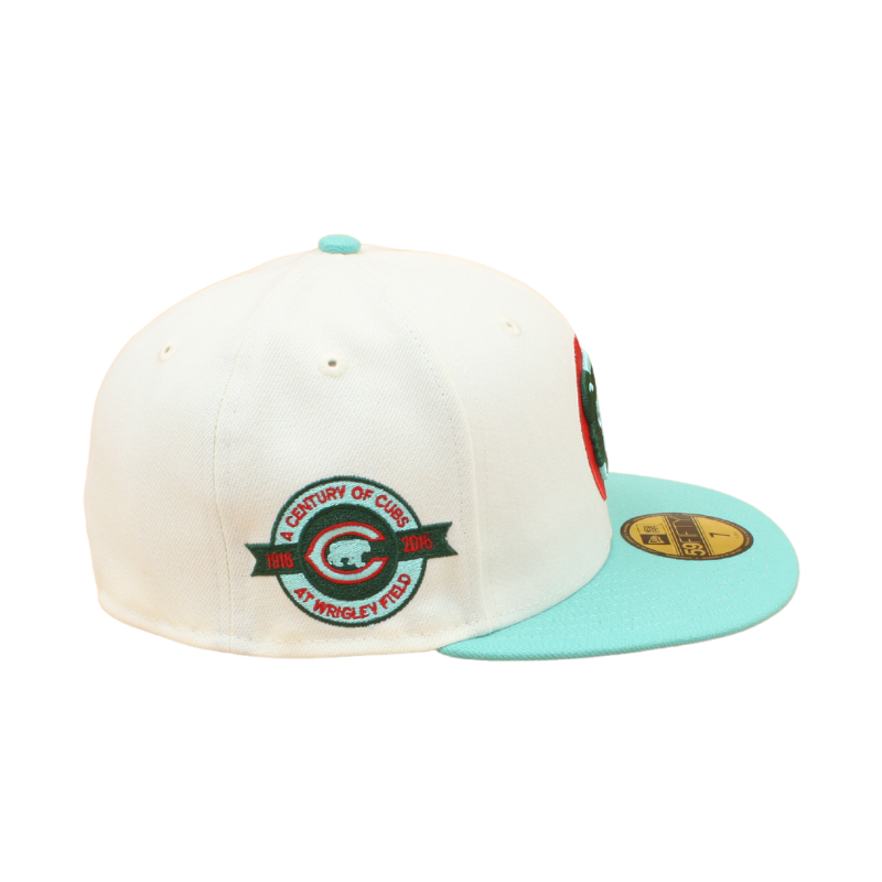 Chicago Cubs Cooperstown 59Fifty Fitted 100 Years - Chrome/Mint