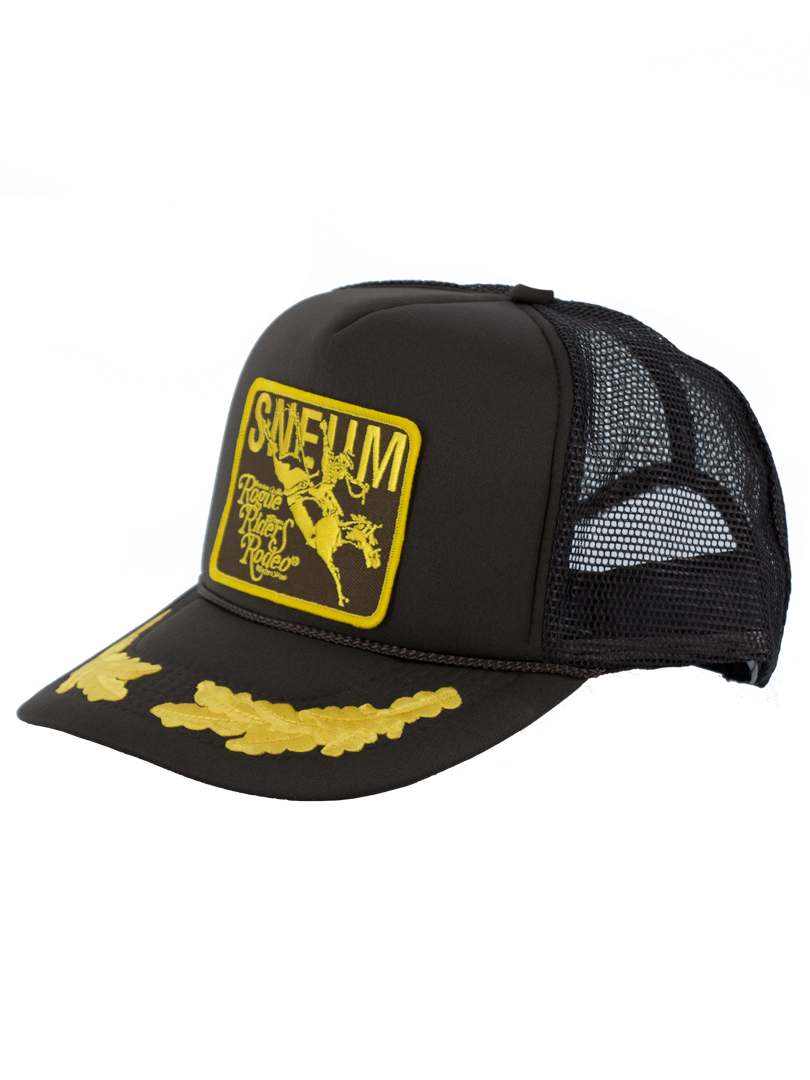 SNEUM RRR Logo Trucker Cap W. Gold Leaves In Brown