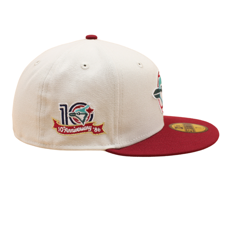Toronto Blue Jays Cooperstown 59Fifty Fitted 10th Anniversary - Stone/Red Rabat