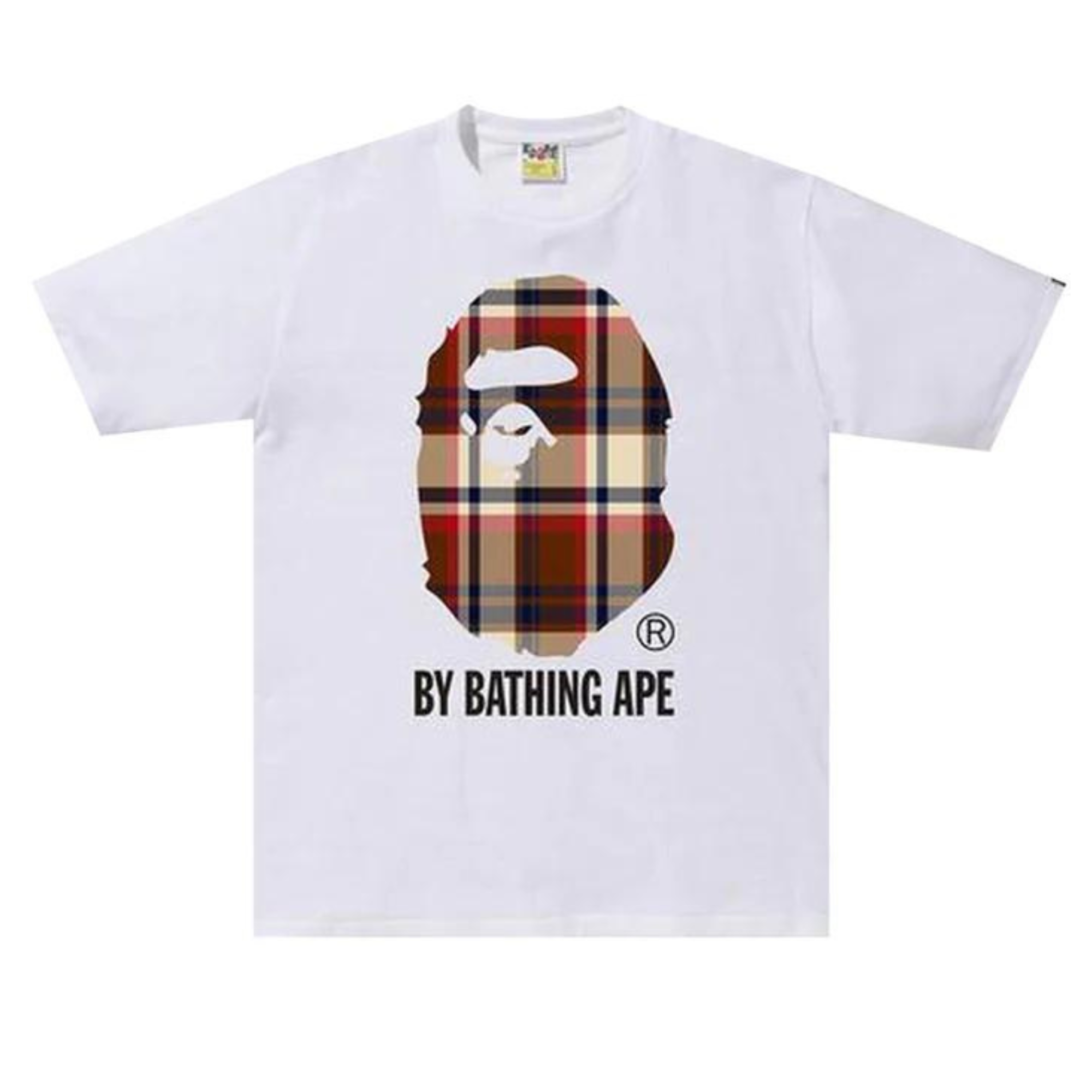 Bape Big Head Plaid T-shirt White Mode
