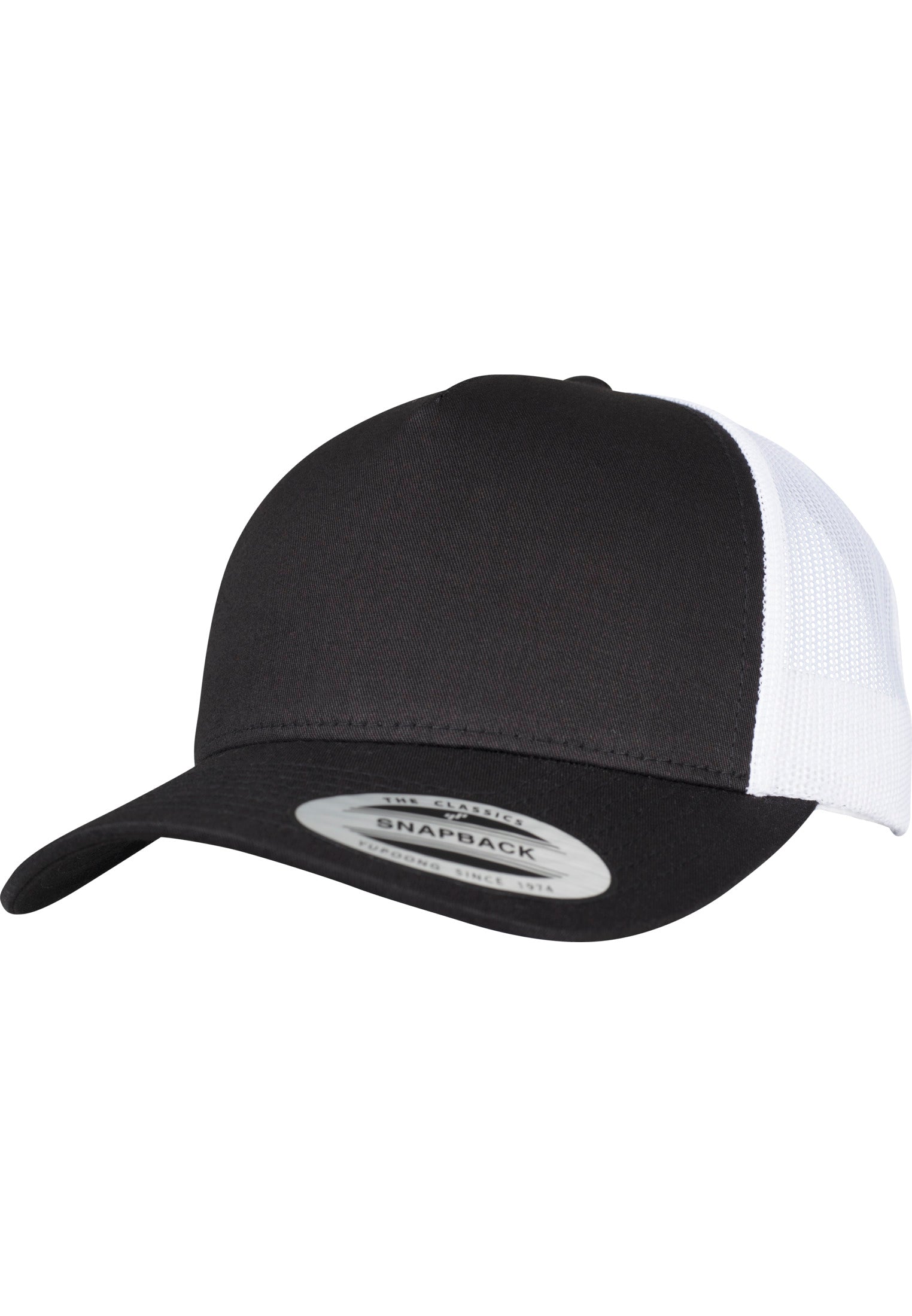 5-Panel Retro Trucker 2-Tone Cap - Black/White