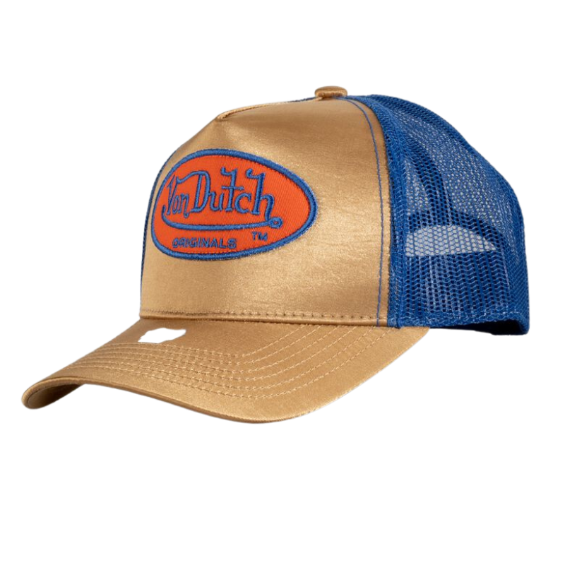 Von Dutch Cary Trucker Cap - Gold/Blue Levere