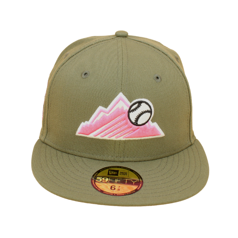 Colorado Rockies Cooperstown 59Fifty Fitted 25th Anniversary - Olive/Pink Online nu