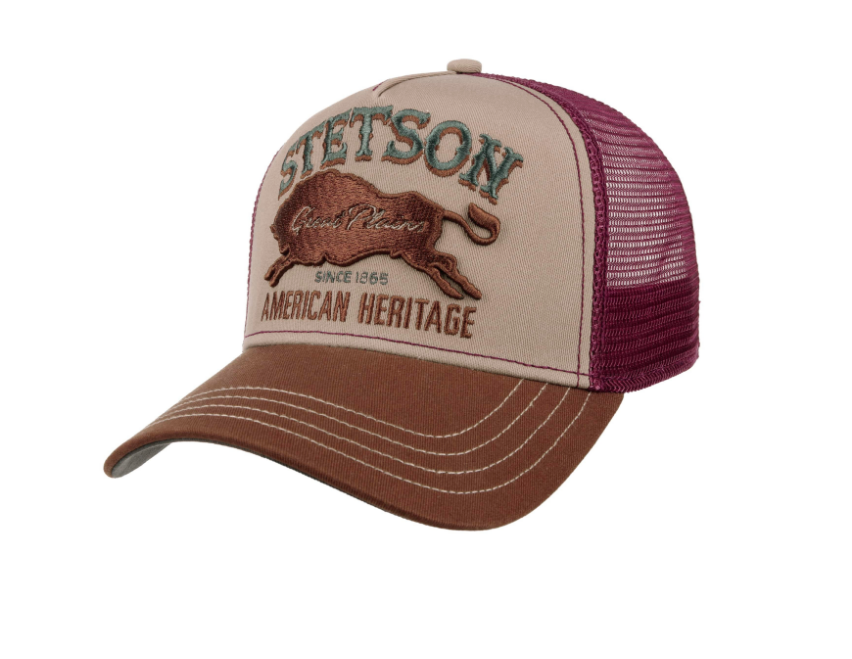 Stetson - Great Plains Trucker Cap - Khaki/Brown/Red