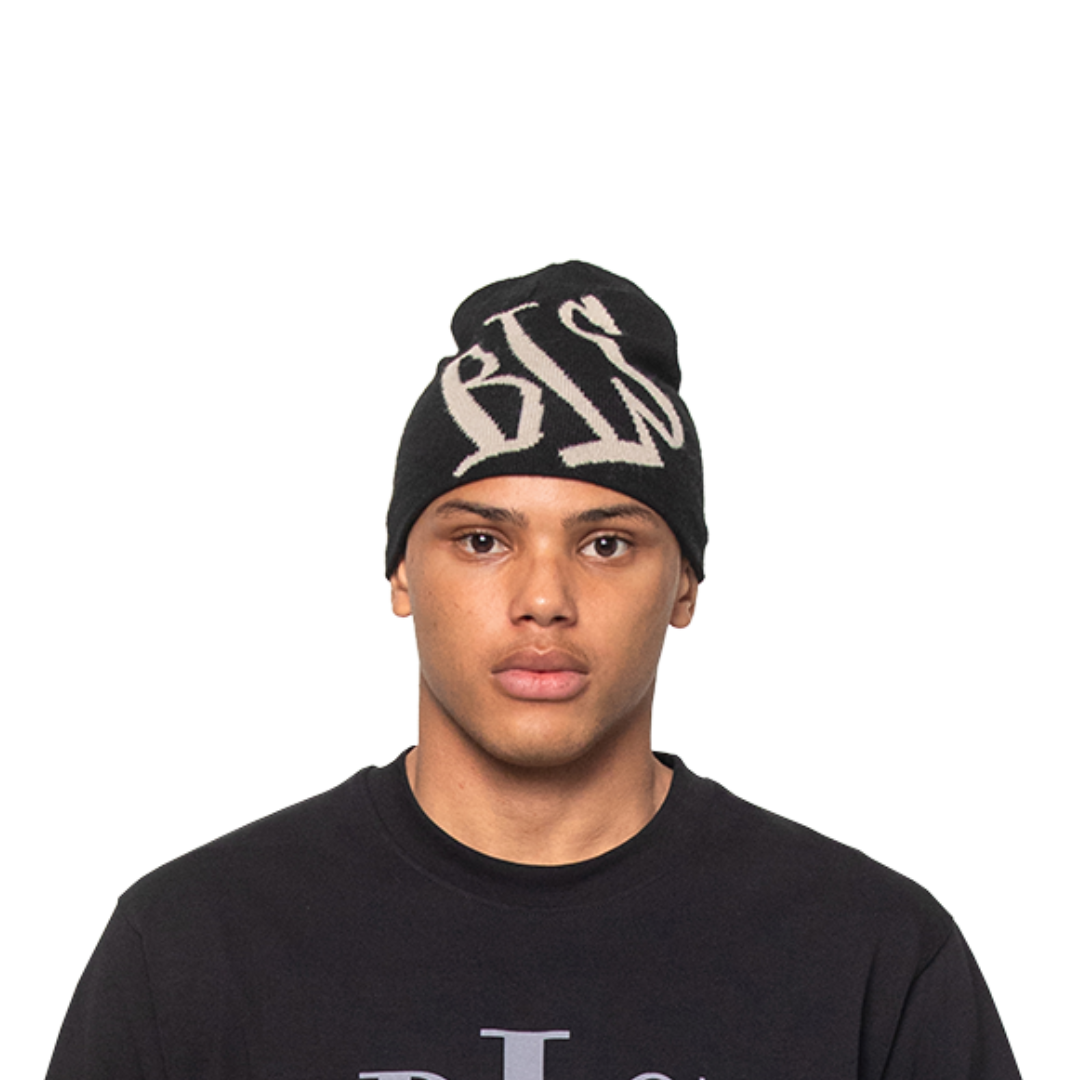 BLS - Handwritten Beanie - Black/Off White
