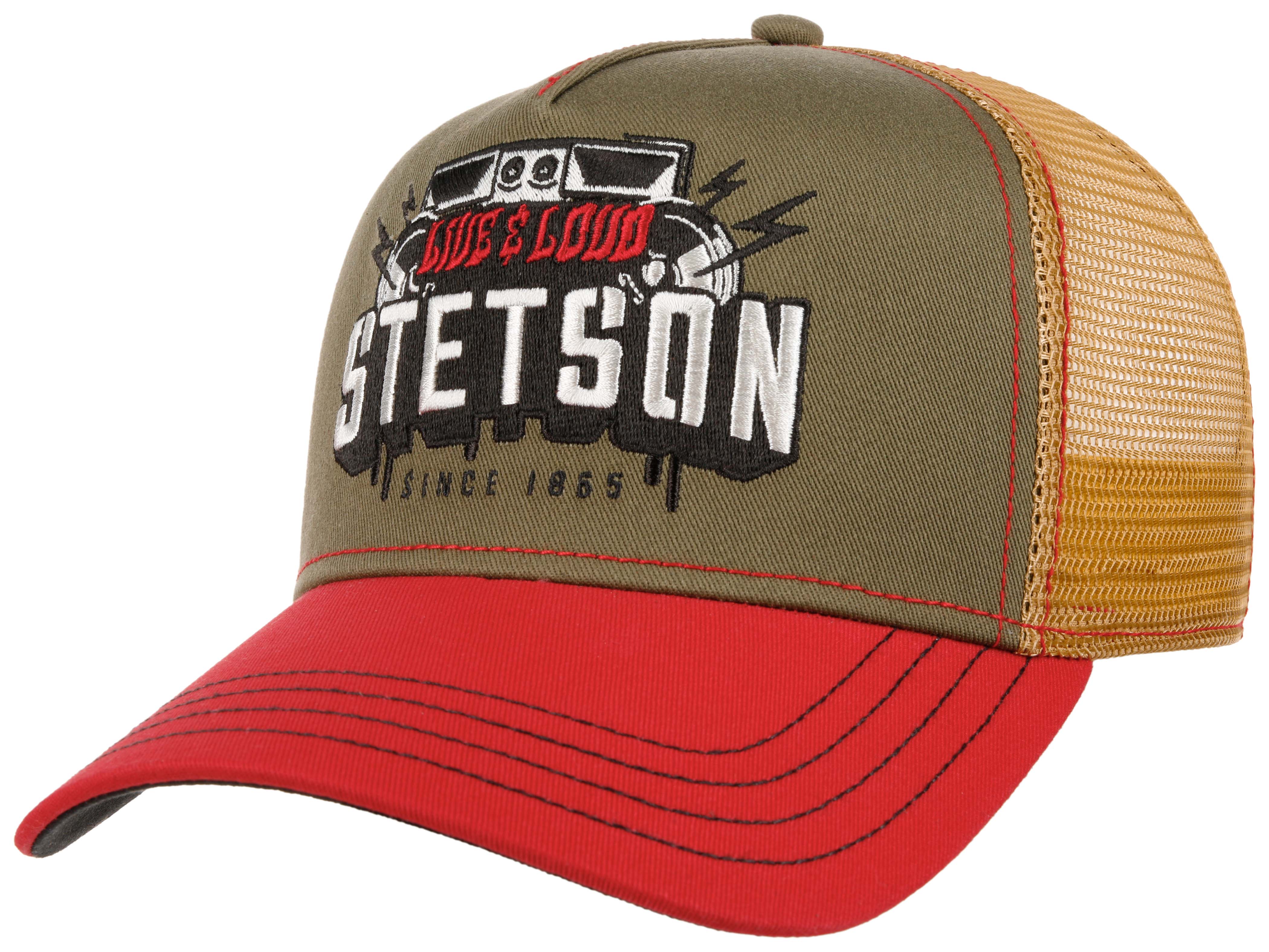 Stetson - Festival Live Loud- Trucker Cap - Olive/Red Levere