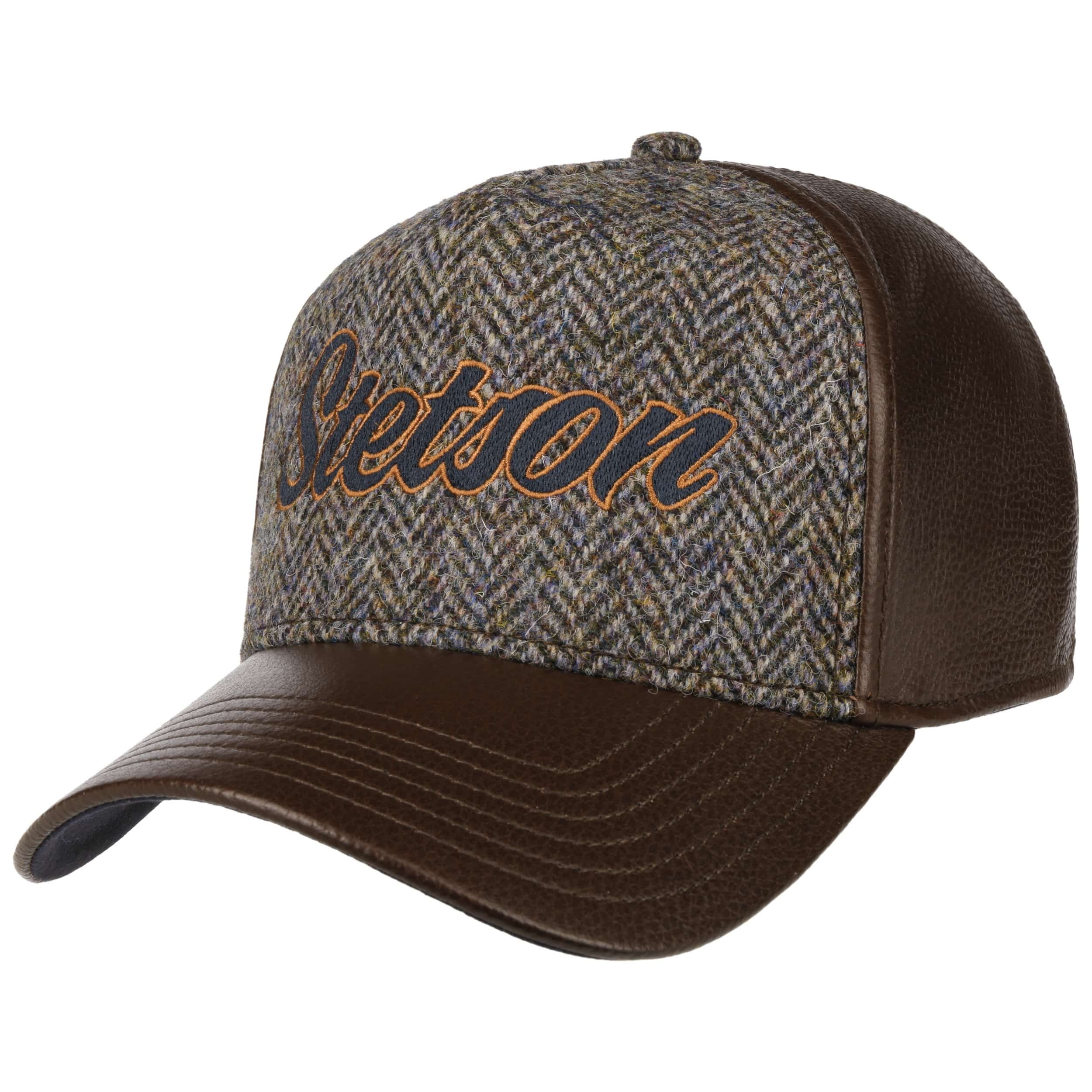 Stetson - Lamp Nappa Harris Tweed - Trucker Cap - Brown Online