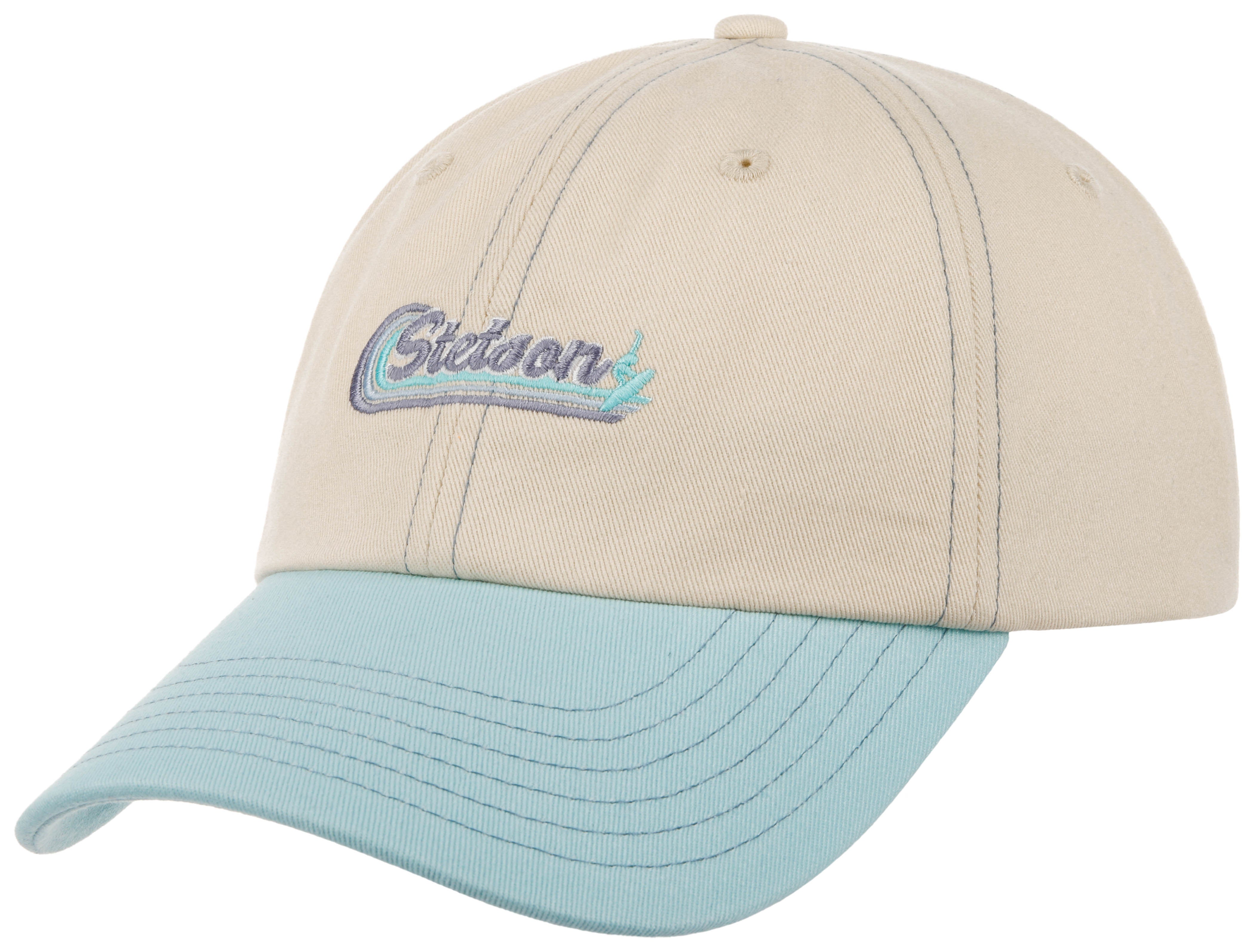 Stetson - Unstructured Baseball Cap - Catch The Cave - Light Beige/Ligth Blue