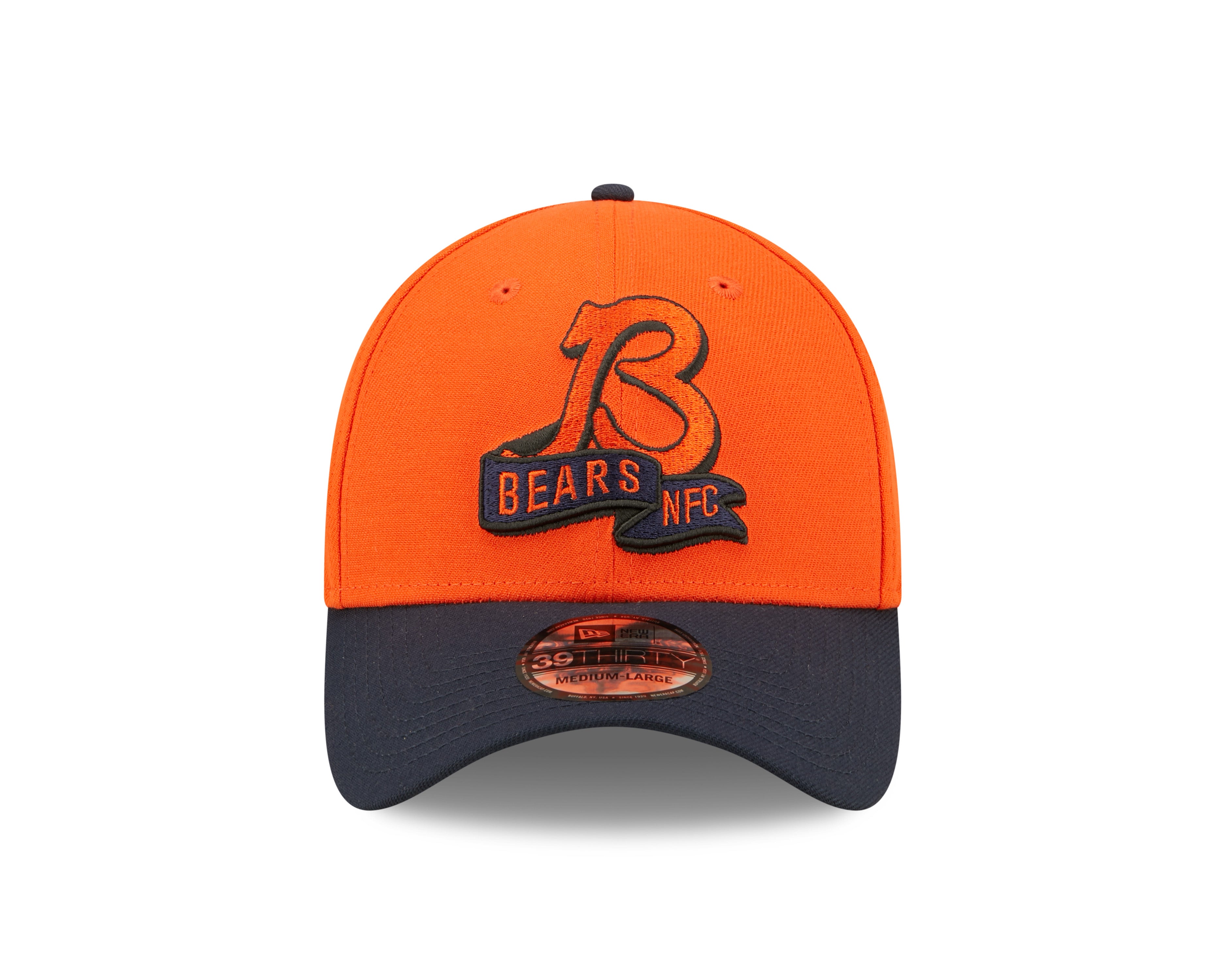Chicago Bears NFL Sideline 2022 39THIRTY Stretch Fit Cap - Orange/Navy