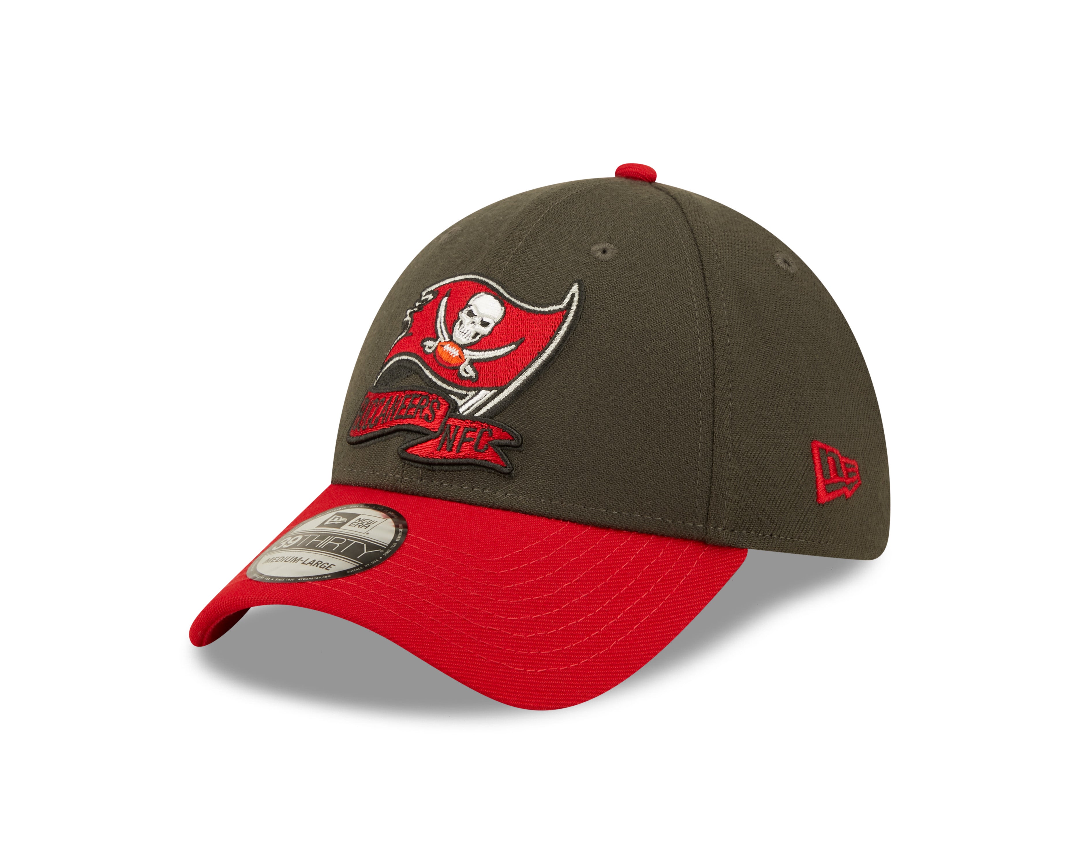 Tampa Bay Buccaneers NFL Sideline 2022 39THIRTY Stretch Fit Cap - Dark Grey/Red